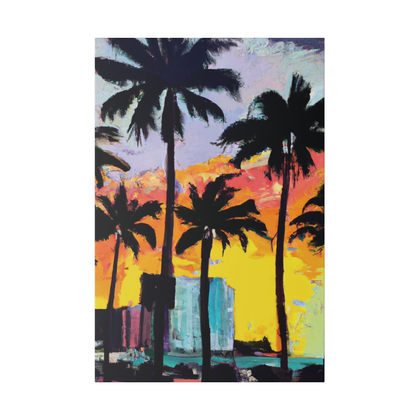 10266L - Miami Beach Sunset Painting Print | Miami | Beach | Sunset | Poster | Home Decor | Wall Art | Canvas