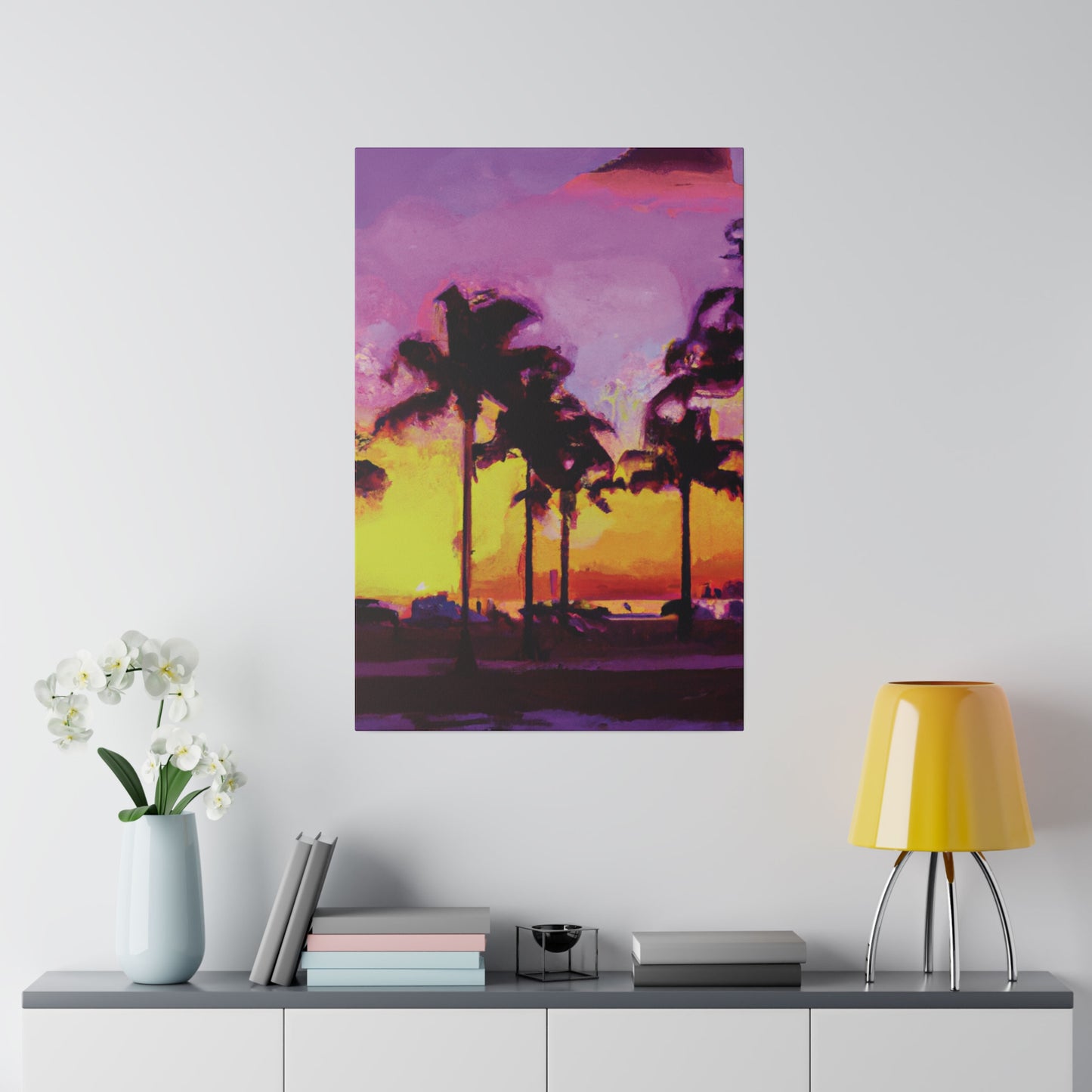 3958L - Miami Beach Sunset Painting Print | Miami | Beach | Sunset | Poster | Home Decor | Wall Art | Canvas