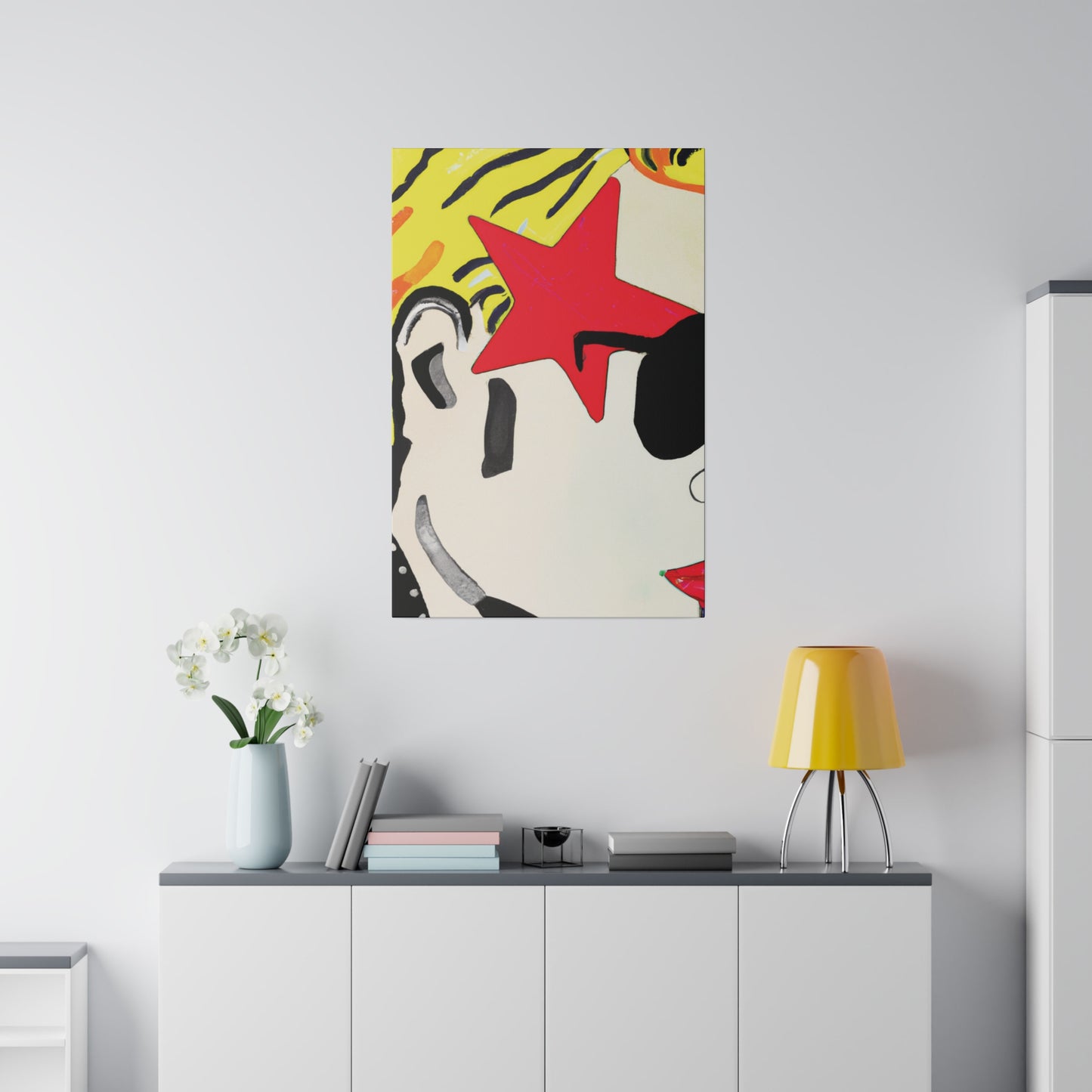 7291W - Rockstar Painting Print | Face | Abstract | Poster | Home Decor | Wall Art | Music Art | Canvas