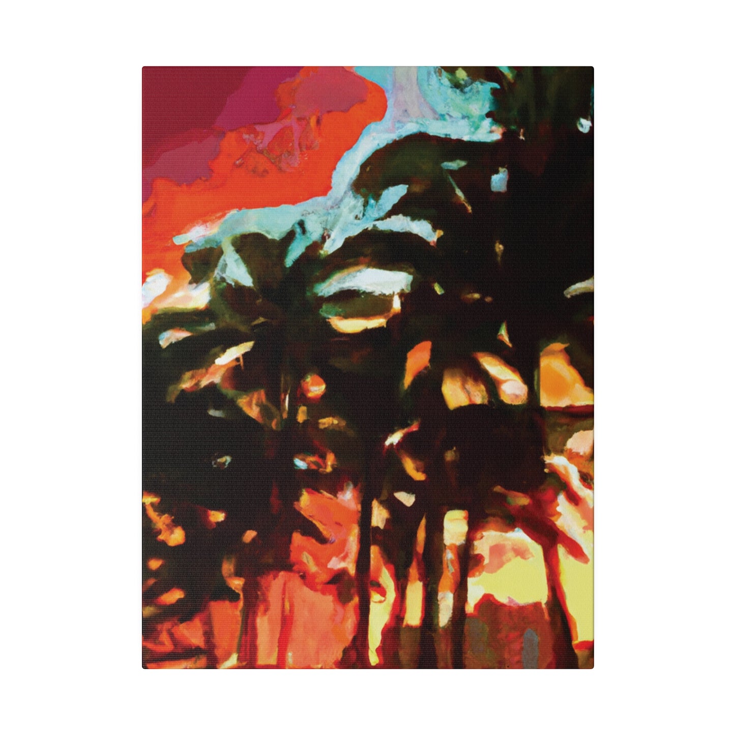 4052W - Miami Beach Sunset Painting Print | Miami | Beach | Sunset | Poster | Home Decor | Wall Art | Canvas