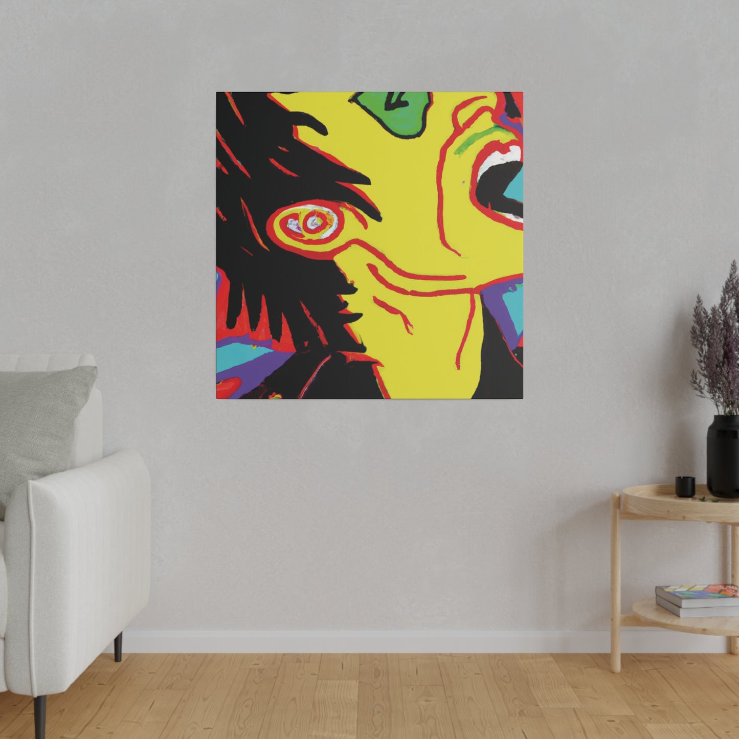 7354H - Rockstar Painting Print | Face | Abstract | Poster | Home Decor | Wall Art | Music Art | Canvas