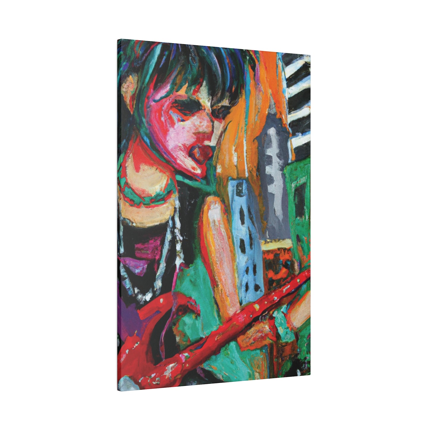 1744R - Rockstar Oil Painting Style Print | Poster | Home Decor | Wall Art | Music Art | Canvas