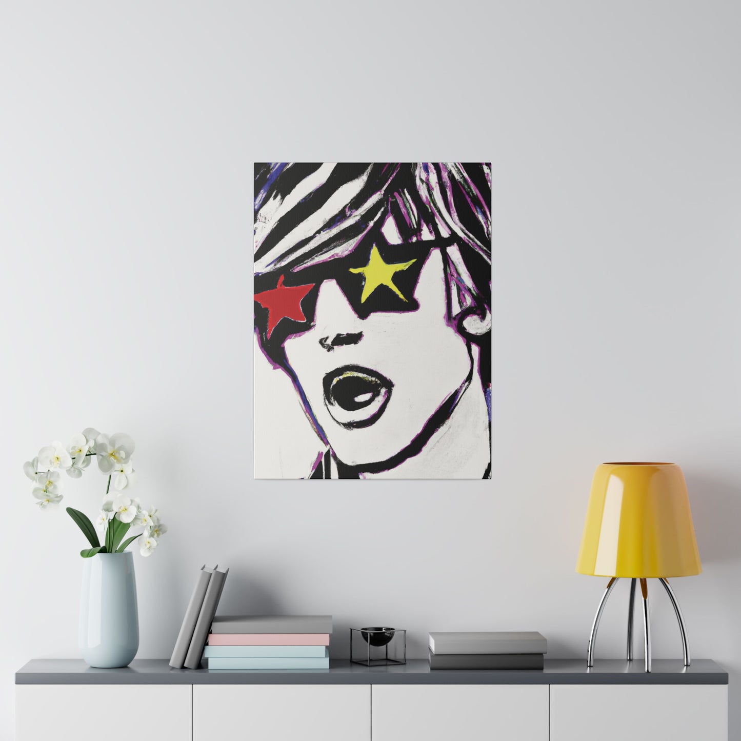 4532A - Rockstar Painting Print | Face | Abstract | Poster | Home Decor | Wall Art | Music Art | Canvas