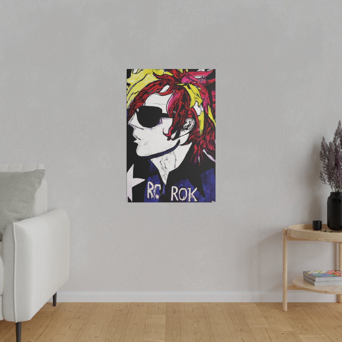 7561C - Rockstar Painting Print | Face | Abstract | Poster | Home Decor | Wall Art | Music Art | Canvas