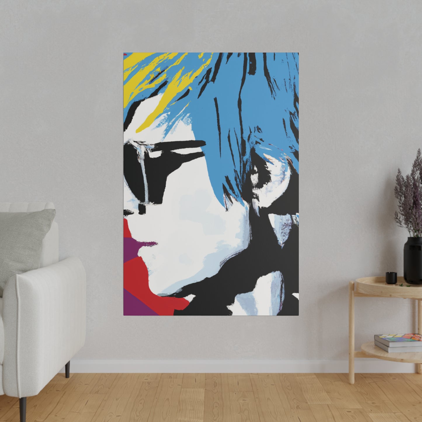 7456U - Rockstar Painting Print | Face | Abstract | Poster | Home Decor | Wall Art | Music Art | Canvas