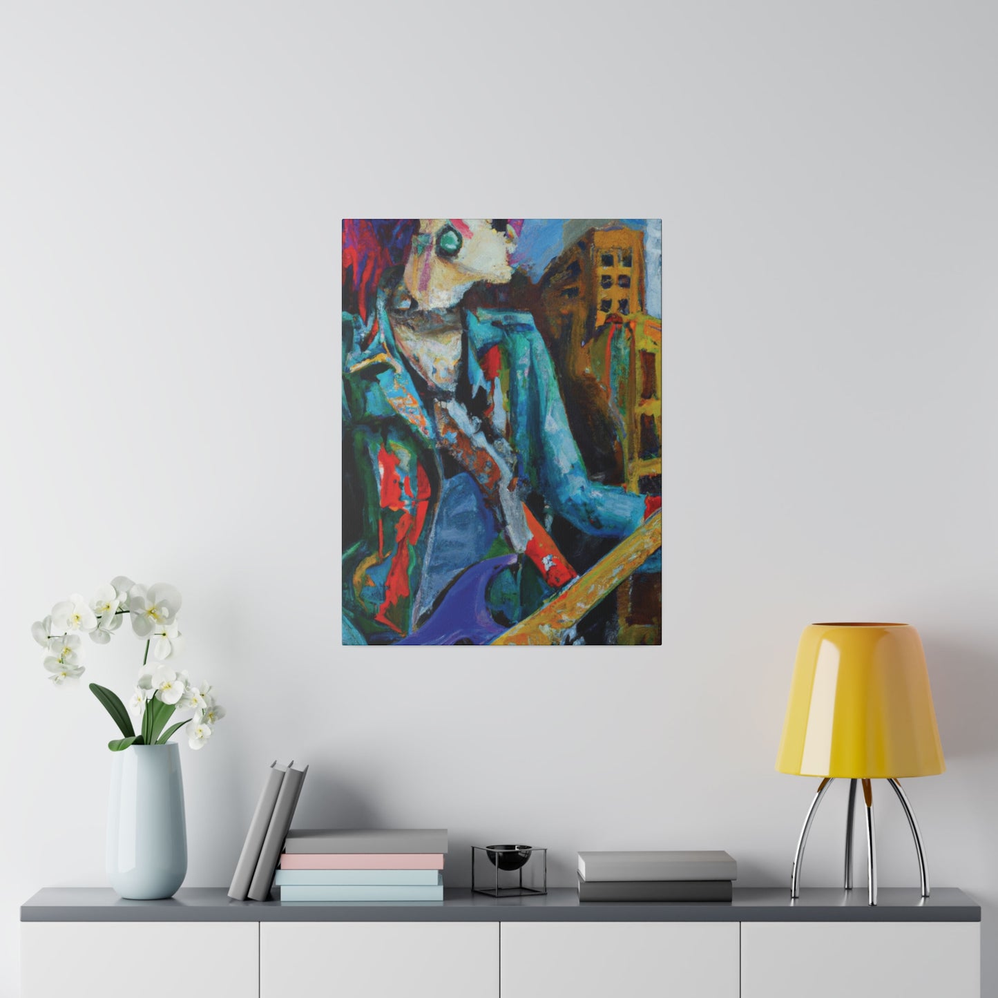 8911G - Rockstar Oil Painting Style Print | Poster | Home Decor | Wall Art | Music Art | Canvas