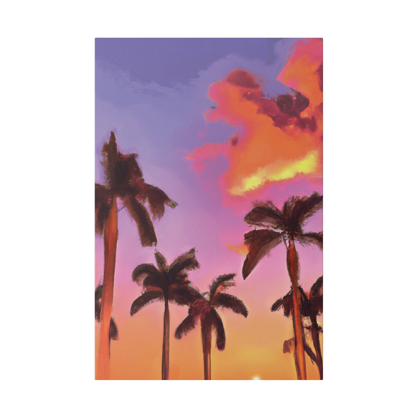 7518V - Miami Beach Sunset Painting Print | Miami | Beach | Sunset | Poster | Home Decor | Wall Art | Canvas