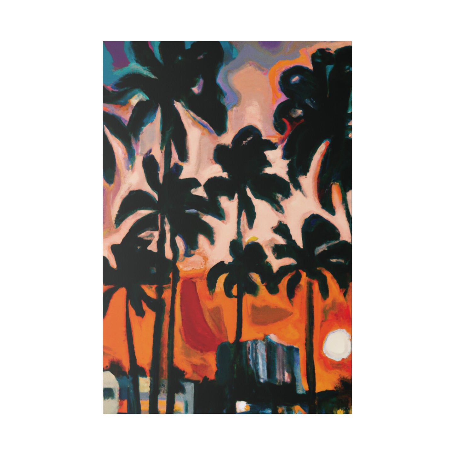 4317T - Miami Beach Sunset Painting Print | Miami | Beach | Sunset | Poster | Home Decor | Wall Art | Canvas