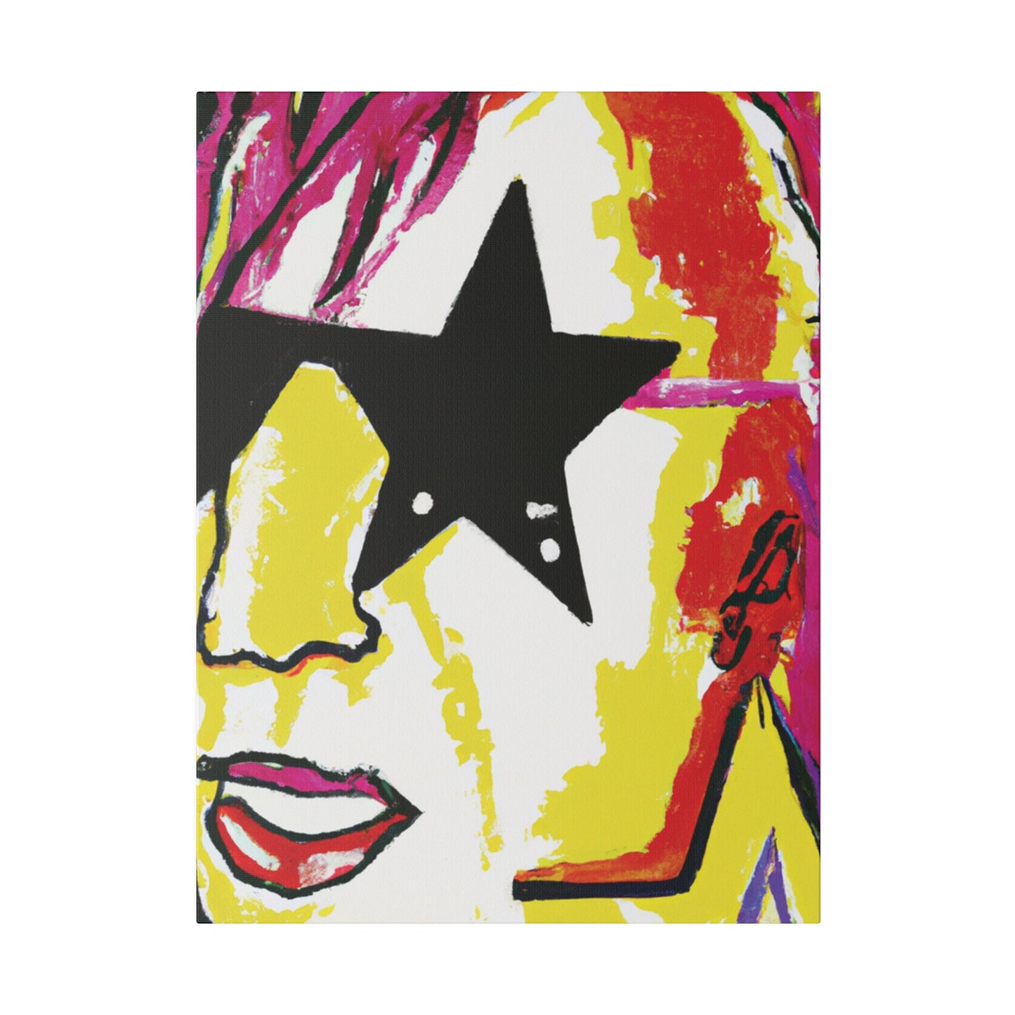5698R - Rockstar Painting Print | Face | Abstract | Poster | Home Decor | Wall Art | Music Art | Canvas