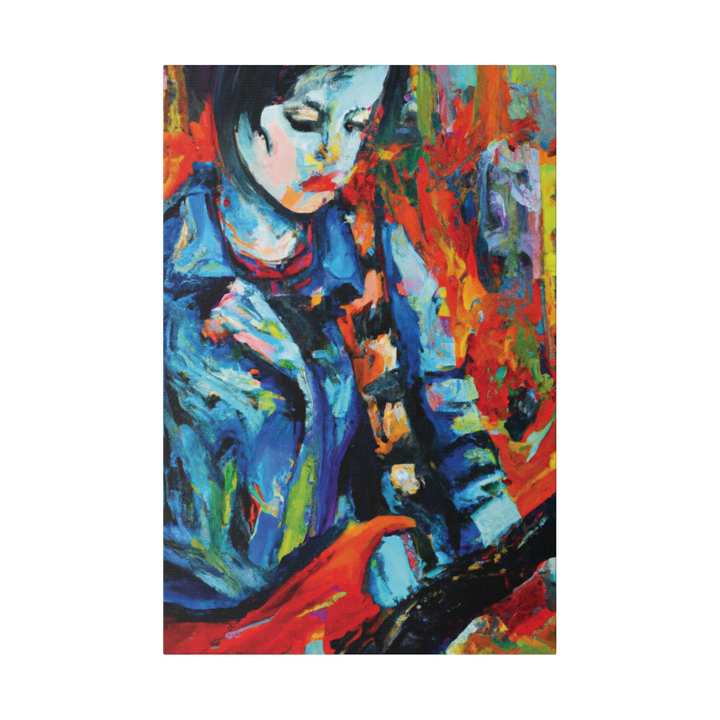 3759K - Rockstar Oil Painting Style Print | Poster | Home Decor | Wall Art | Music Art | Canvas