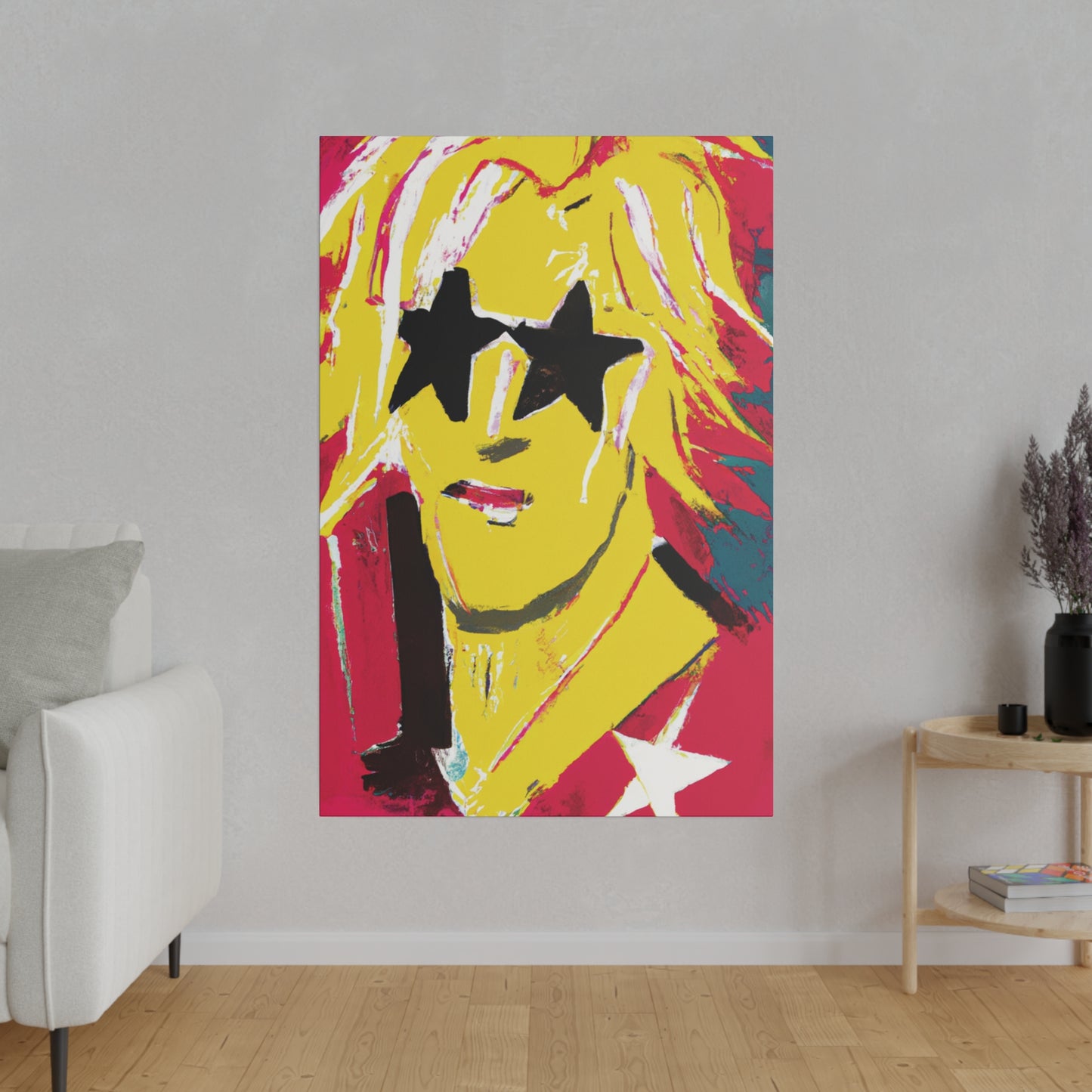 5263T - Rockstar Painting Print | Face | Abstract | Poster | Home Decor | Wall Art | Music Art | Canvas