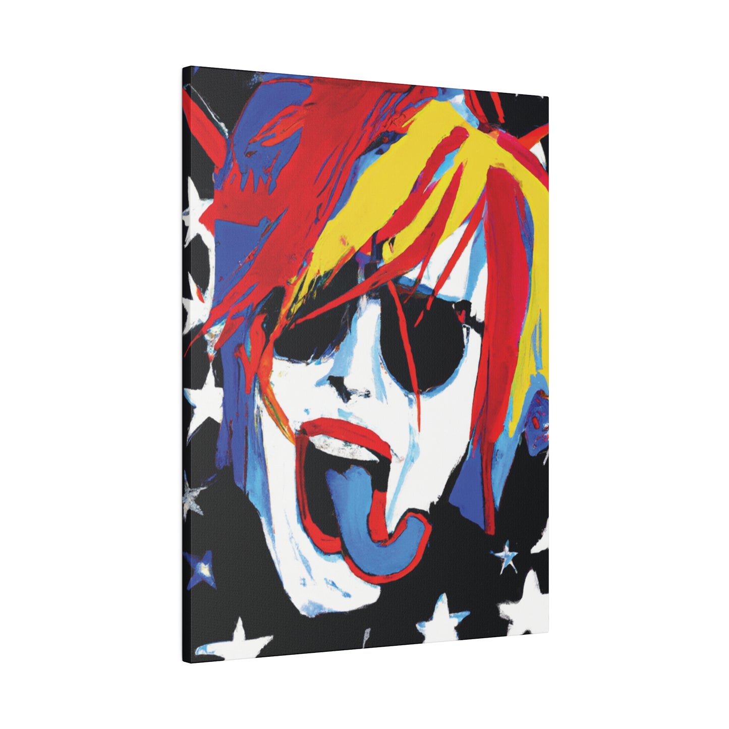 5376Y - Rockstar Painting Print | Face | Abstract | Poster | Home Decor | Wall Art | Music Art | Canvas