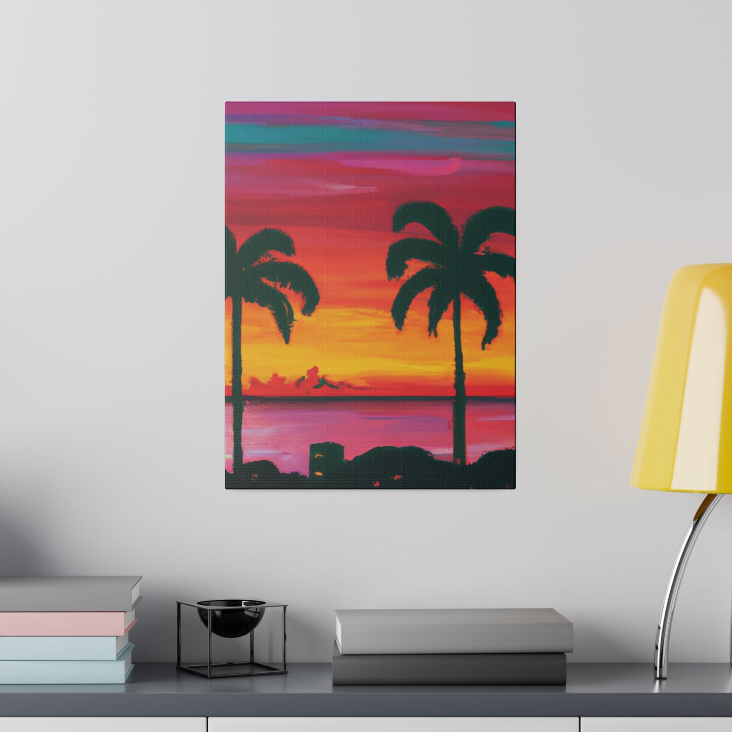 3275A - Miami Beach Sunset Painting Print | Miami | Beach | Sunset | Poster | Home Decor | Wall Art | Canvas