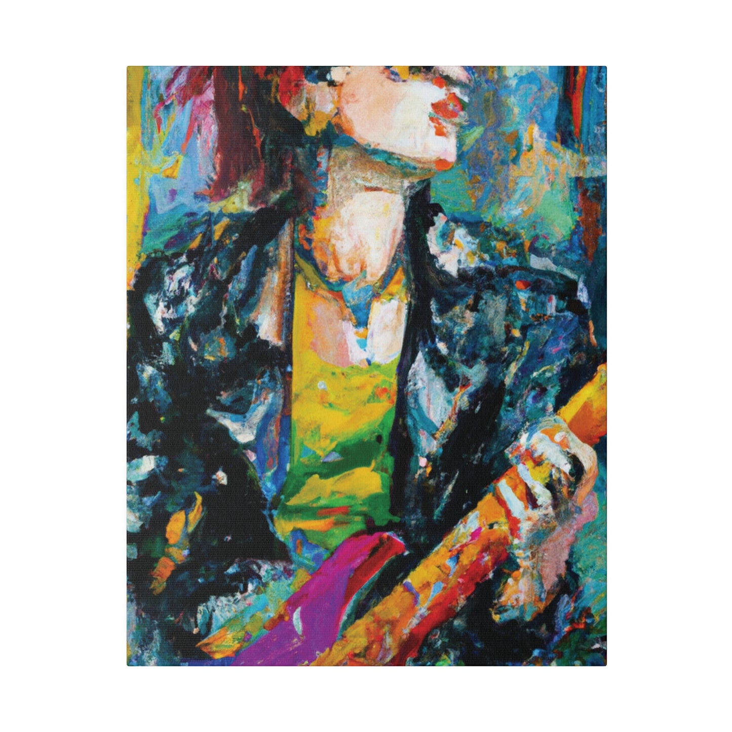 4638F - Rockstar Oil Painting Style Print | Poster | Home Decor | Wall Art | Music Art | Canvas