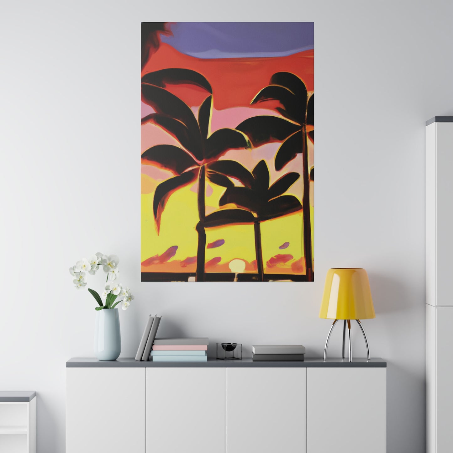 8456F - Miami Beach Sunset Painting Print | Miami | Beach | Sunset | Poster | Home Decor | Wall Art | Canvas