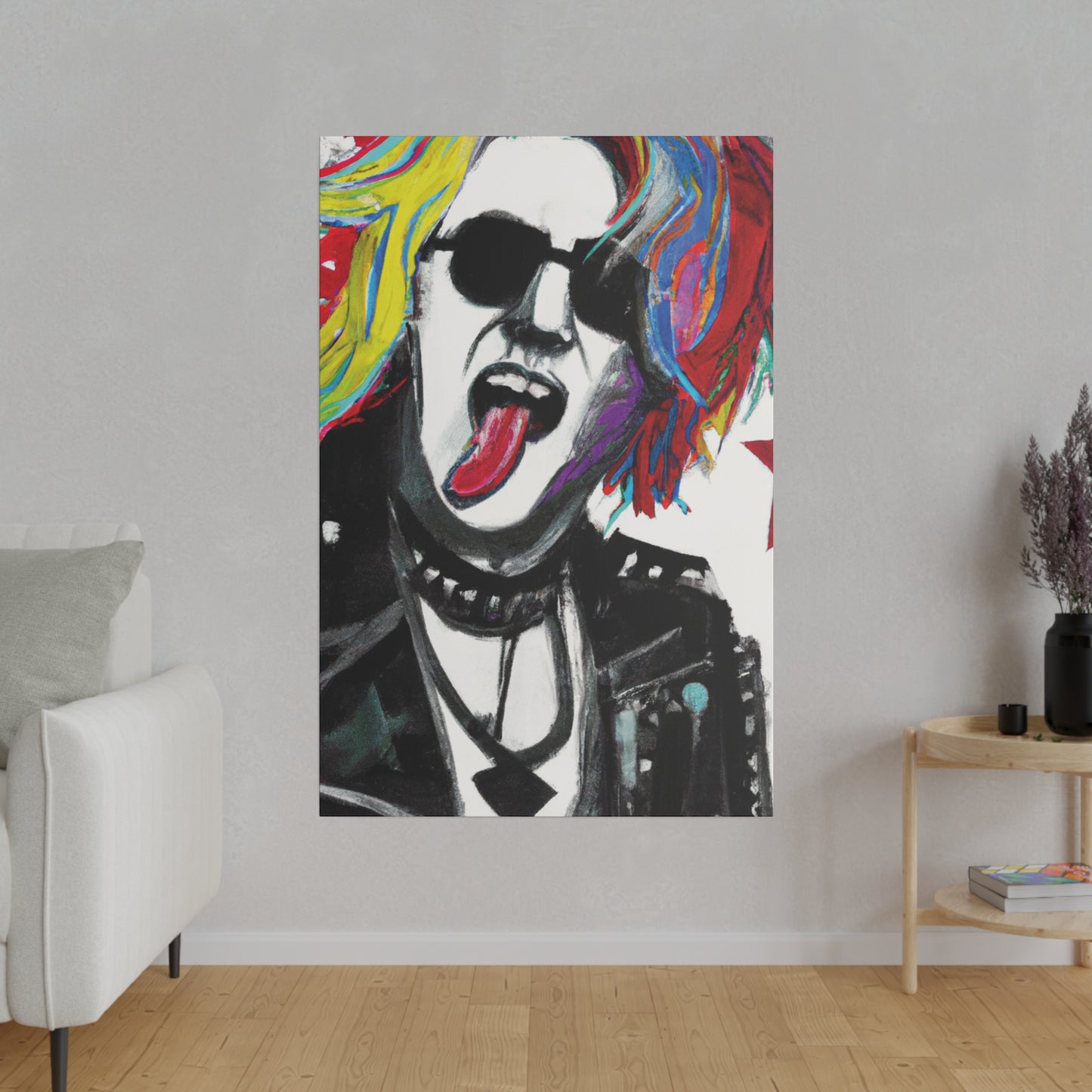 5679K - Rockstar Painting Print | Face | Abstract | Poster | Home Decor | Wall Art | Music Art | Canvas