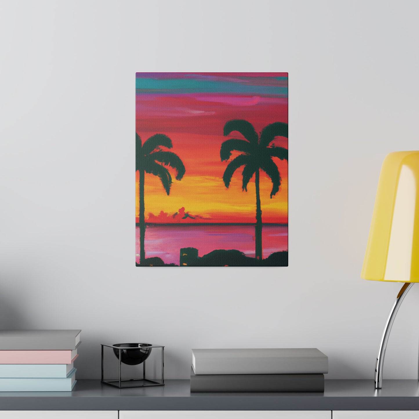 3275A - Miami Beach Sunset Painting Print | Miami | Beach | Sunset | Poster | Home Decor | Wall Art | Canvas