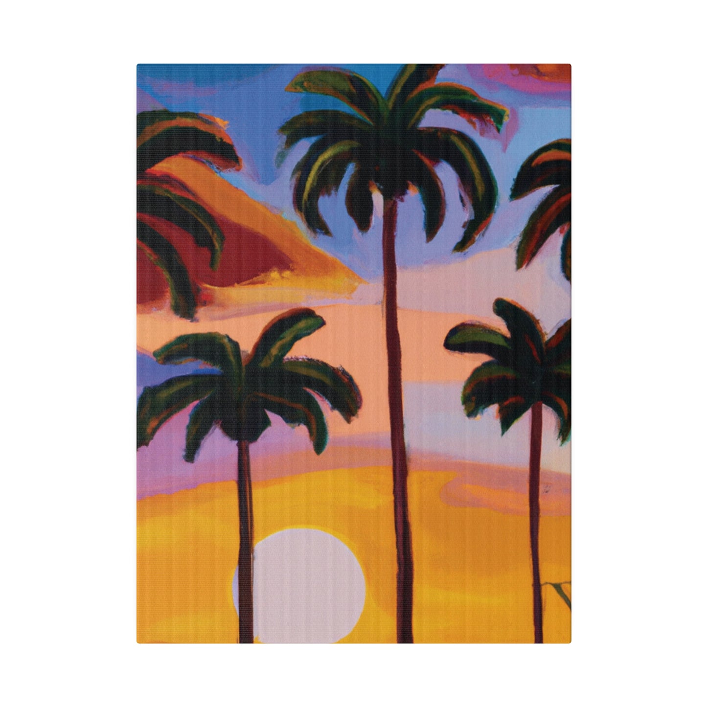 3282K - Miami Beach Sunset Painting Print | Miami | Beach | Sunset | Poster | Home Decor | Wall Art | Canvas
