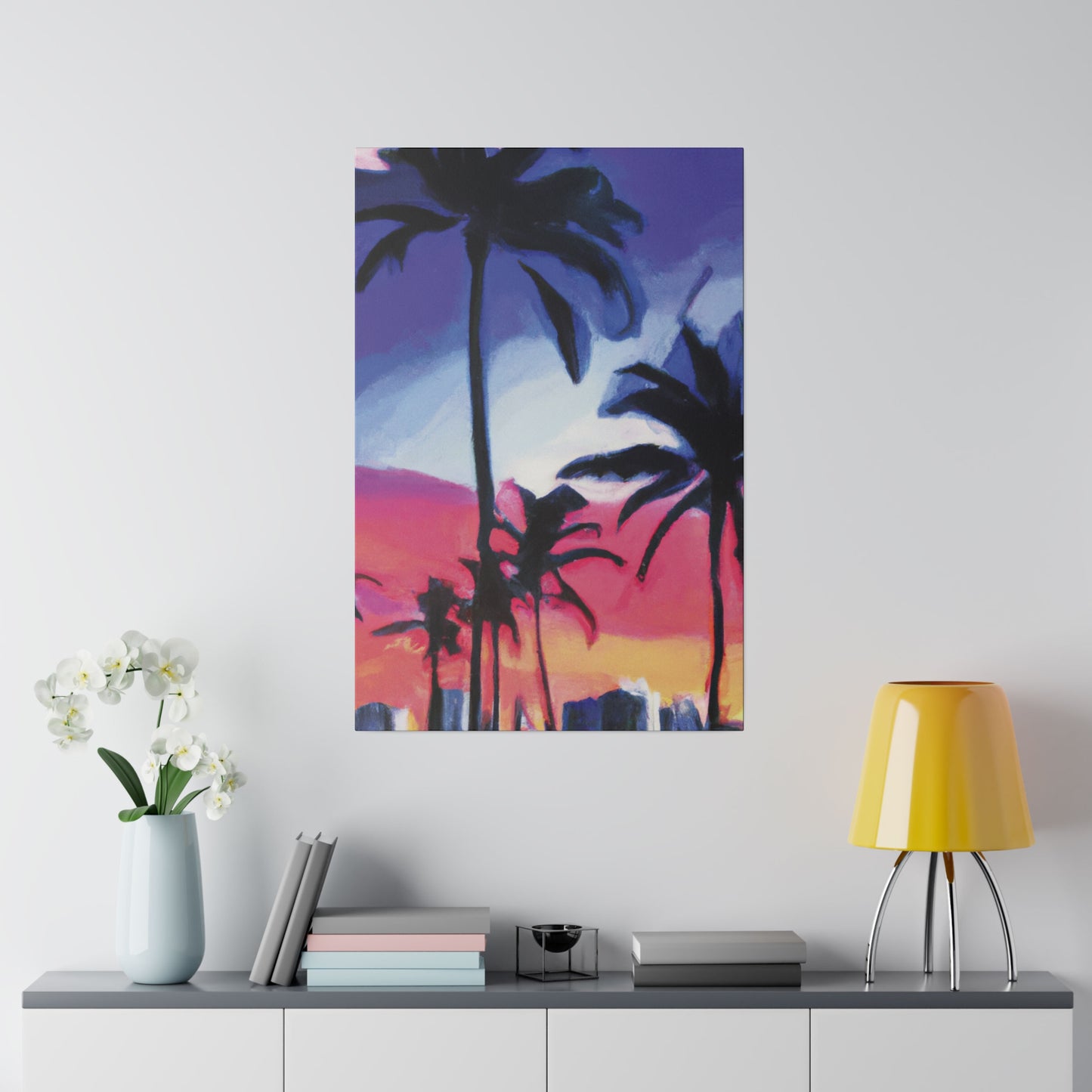 7473F - Miami Beach Sunset Painting Print | Miami | Beach | Sunset | Poster | Home Decor | Wall Art | Canvas