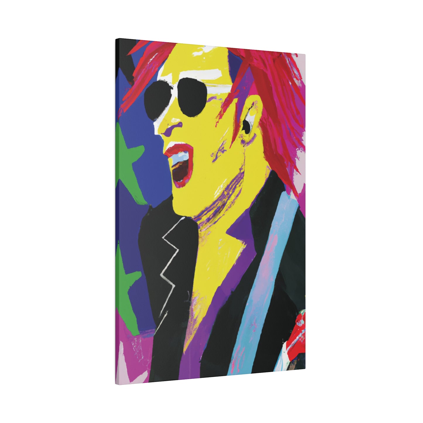 9751P - Rockstar Painting Print | Face | Abstract | Poster | Home Decor | Wall Art | Music Art | Canvas