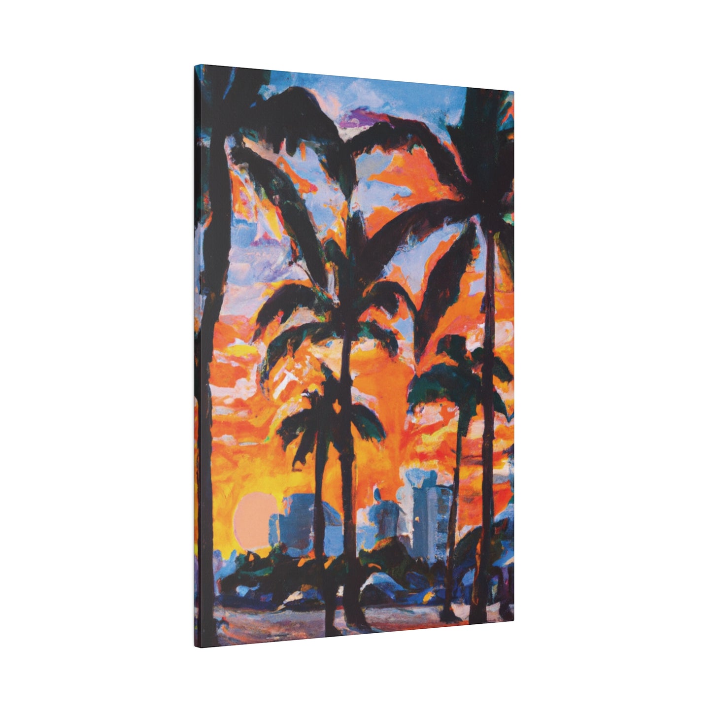 8957Q - Miami Beach Sunset Painting Print | Miami | Beach | Sunset | Poster | Home Decor | Wall Art | Canvas