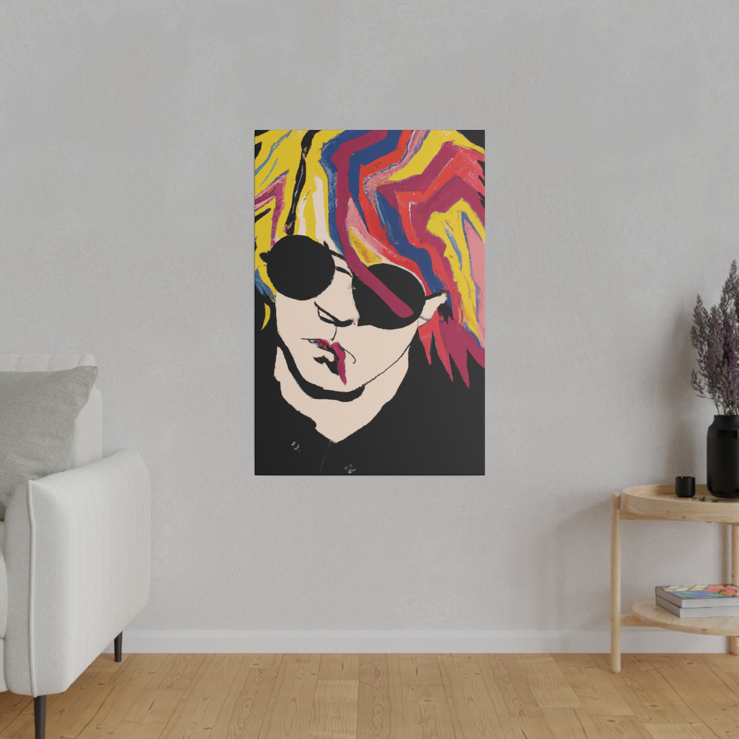 4112A - Rockstar Painting Print | Face | Abstract | Poster | Home Decor | Wall Art | Music Art | Canvas