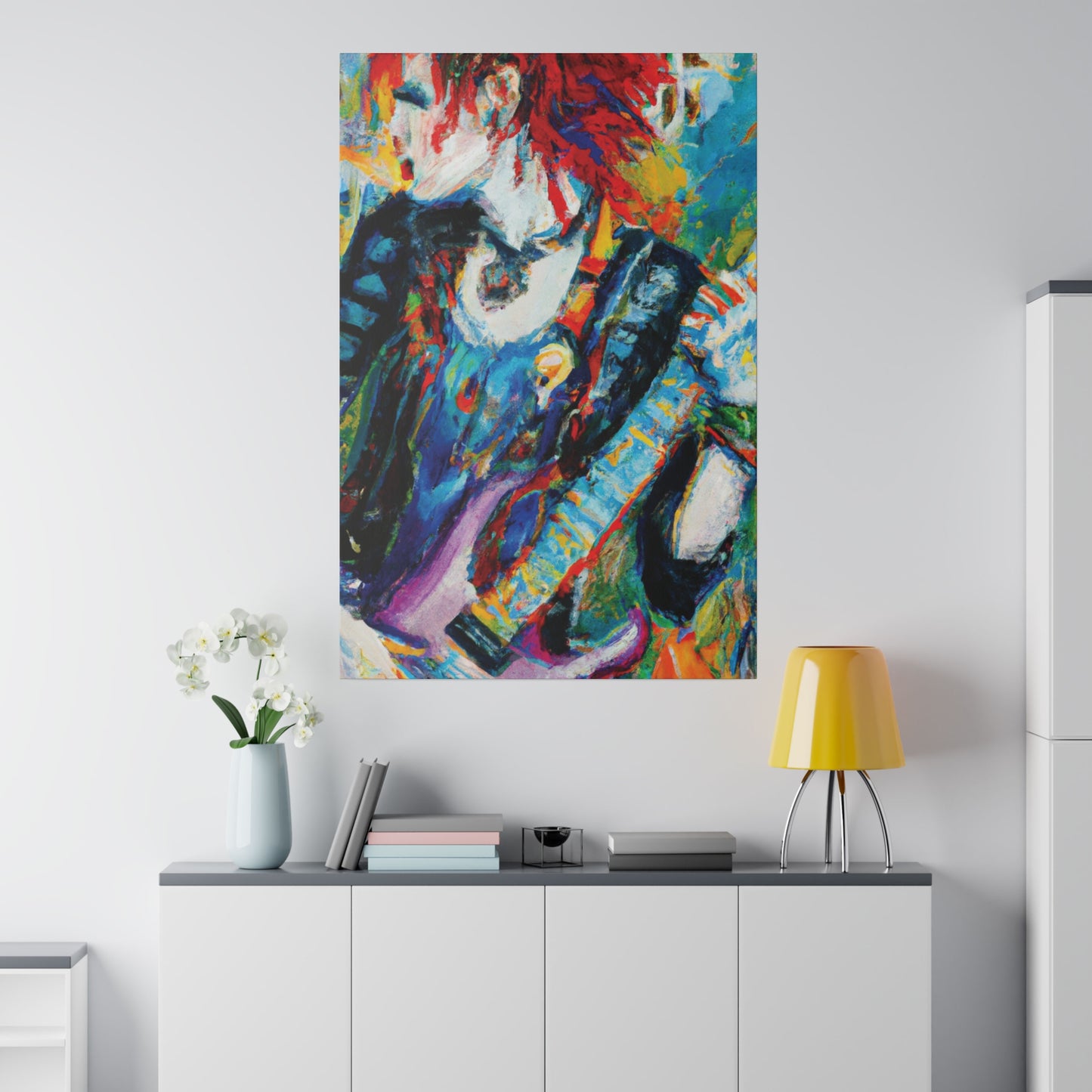 7458A - Rockstar Oil Painting Style Print | Poster | Home Decor | Wall Art | Music Art | Canvas