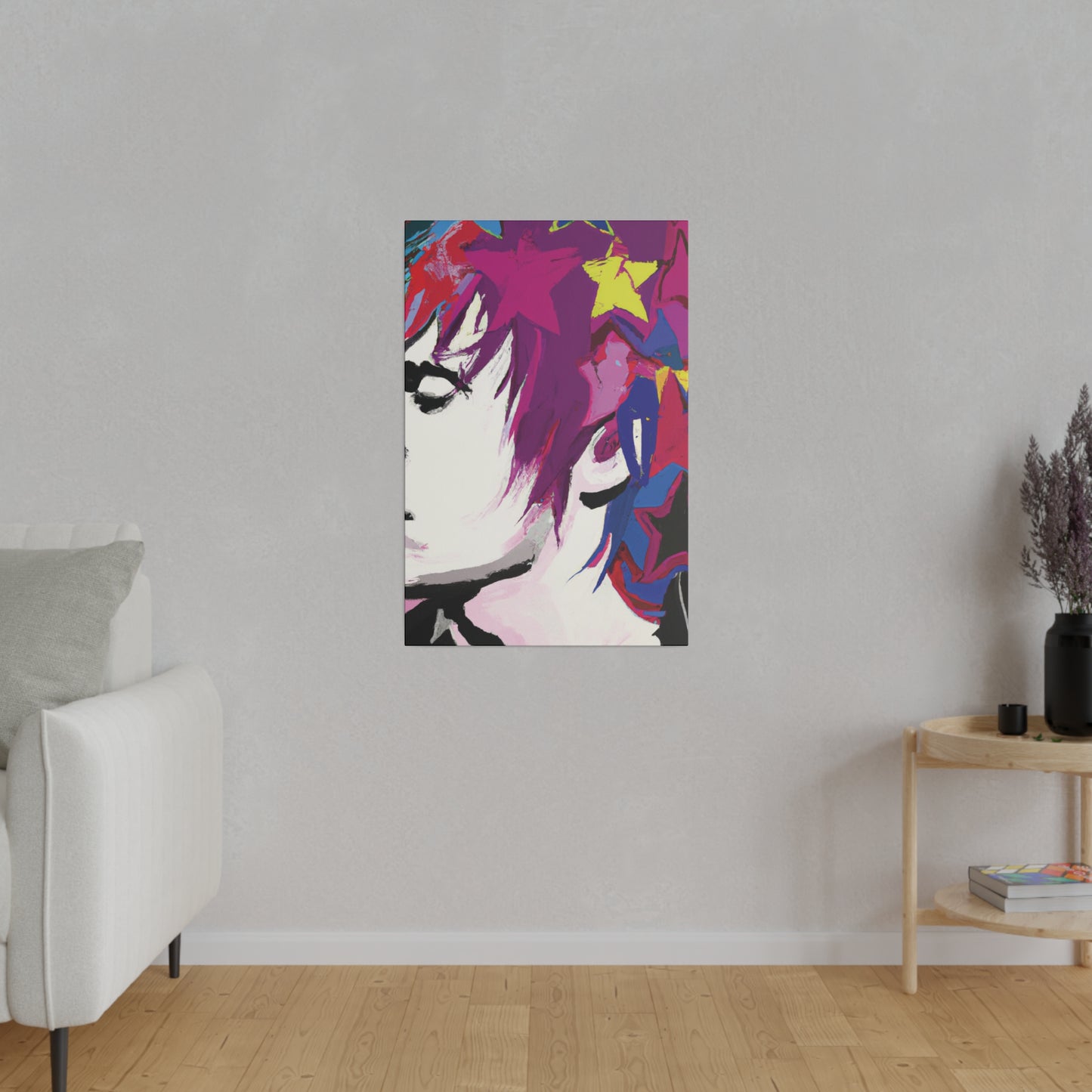 7369B - Rockstar Painting Print | Face | Abstract | Poster | Home Decor | Wall Art | Music Art | Canvas