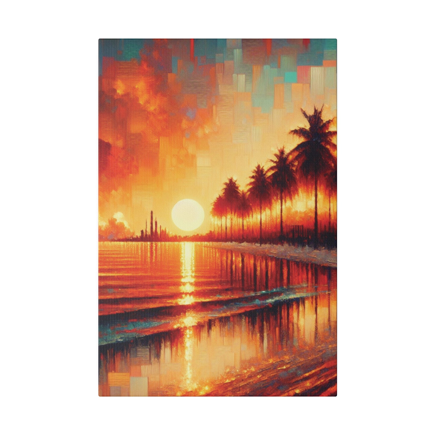 4172M - miami beach art, sunset background, ocean art work, beach art work, sunset designs, miami beach painting, miami beach print