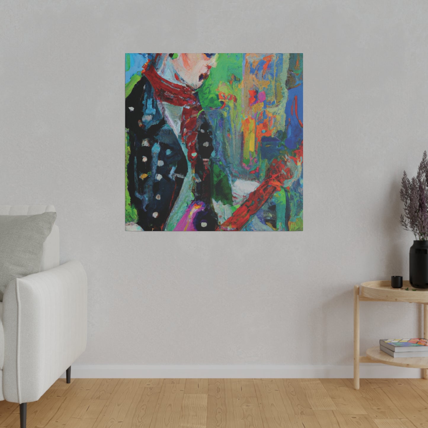 9721W - Rockstar Oil Painting Style Print | Poster | Home Decor | Wall Art | Music Art | Canvas
