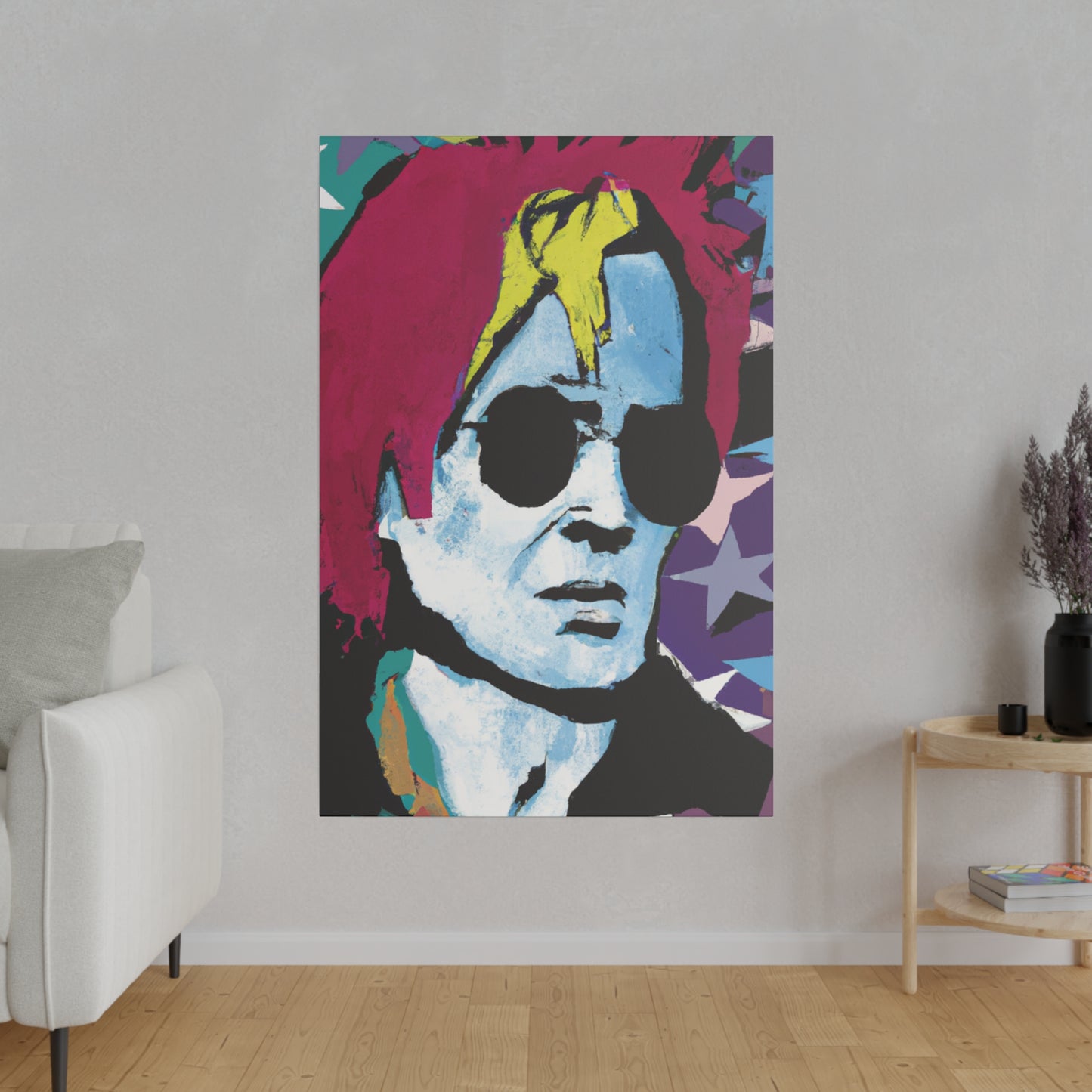 7157H - Rockstar Painting Print | Face | Abstract | Poster | Home Decor | Wall Art | Music Art | Canvas