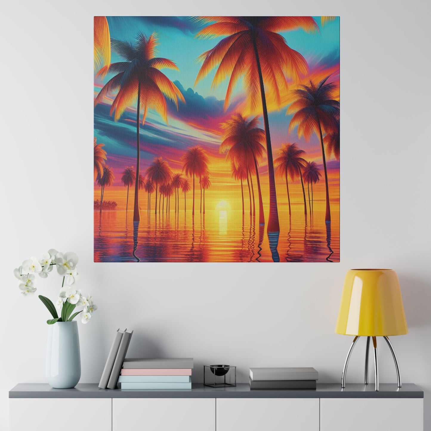 8235F - Miami Beach Sunset Painting Print | Miami | Beach | Sunset | Poster | Home Decor | Wall Art | Canvas