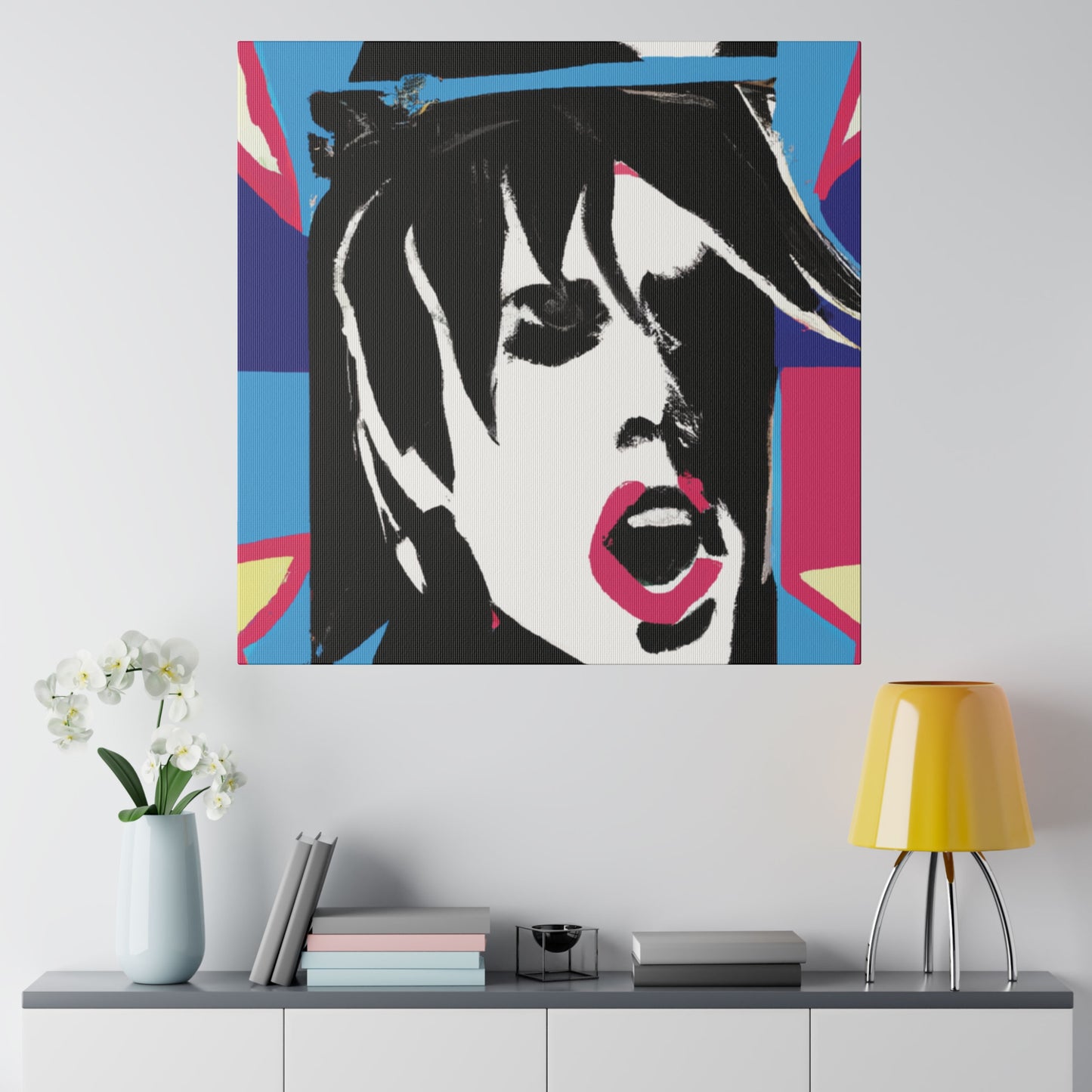 6431Q - Rockstar Painting Print | Face | Abstract | Poster | Home Decor | Wall Art | Music Art | Canvas