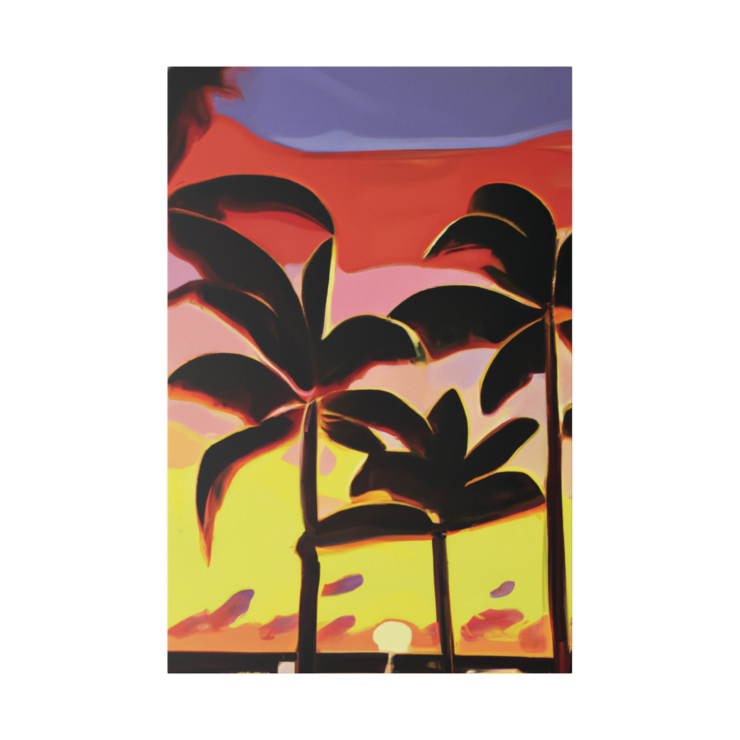 8456F - Miami Beach Sunset Painting Print | Miami | Beach | Sunset | Poster | Home Decor | Wall Art | Canvas