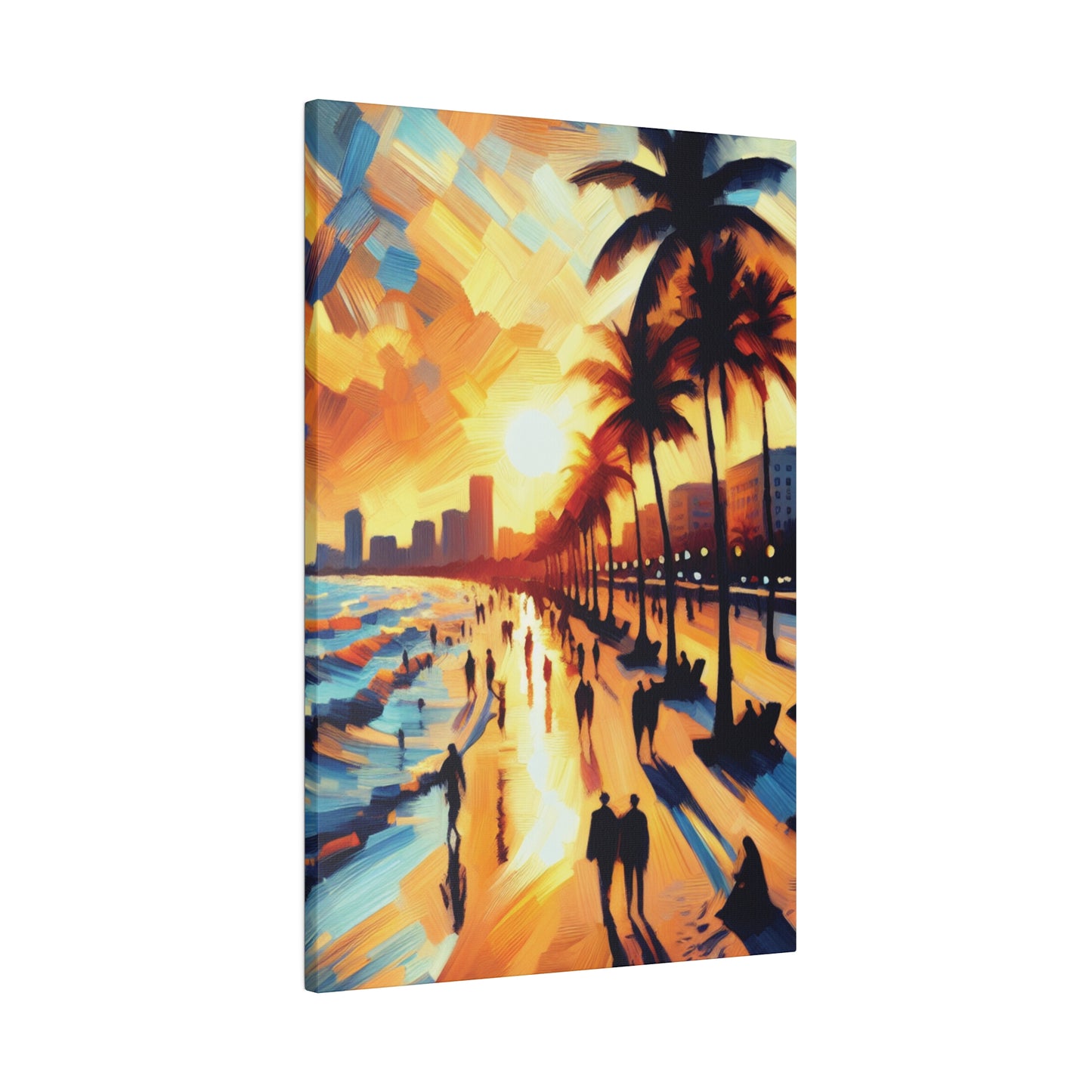 7846G - Miami Beach Sunset Painting Print | Miami | Beach | Sunset | Poster | Home Decor | Wall Art | Canvas