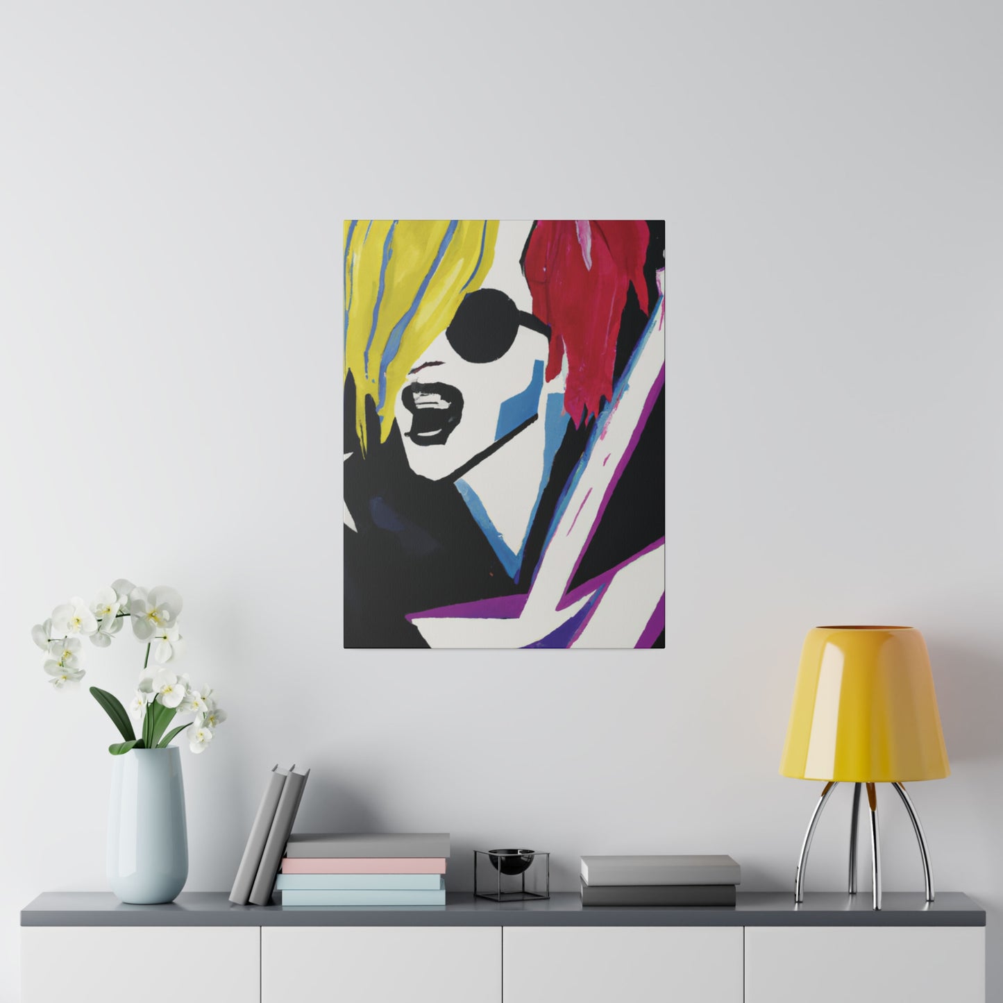 8784F - Rockstar Painting Print | Face | Abstract | Poster | Home Decor | Wall Art | Music Art | Canvas