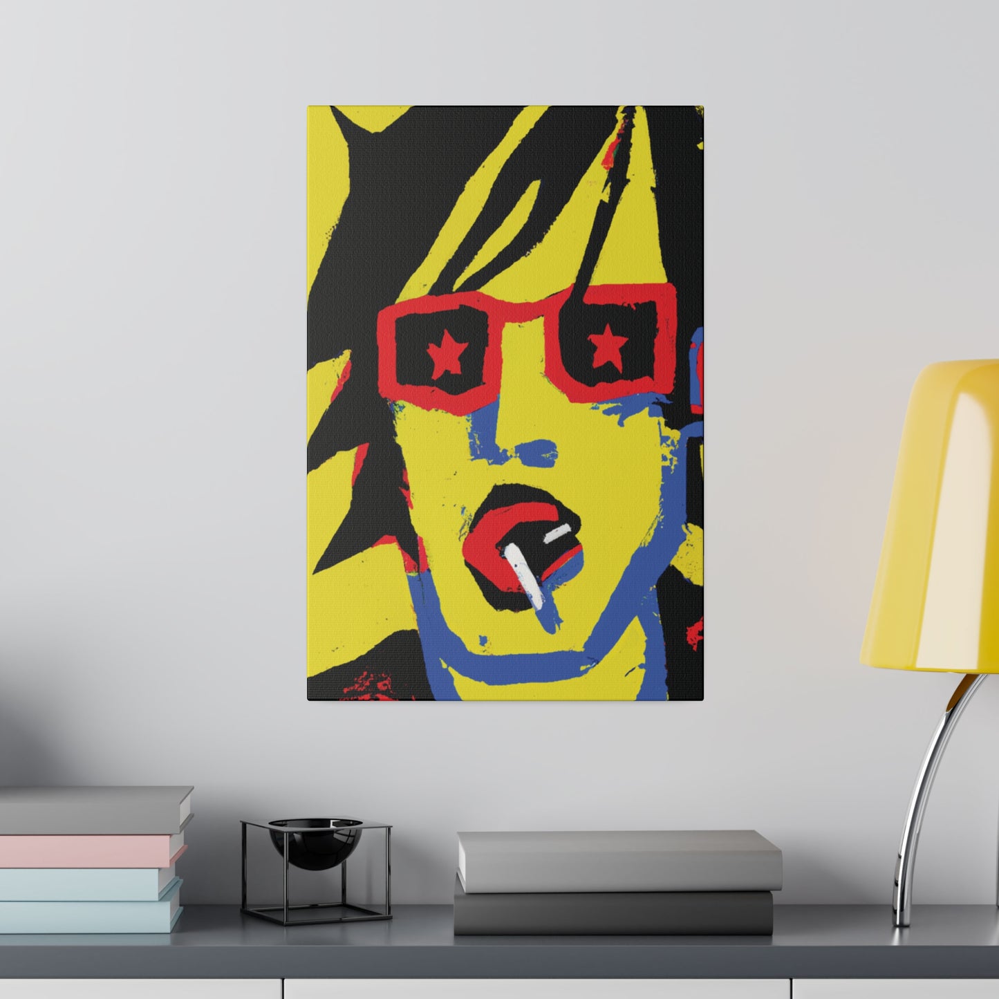 4745B - Rockstar Painting Print | Face | Abstract | Poster | Home Decor | Wall Art | Music Art | Canvas