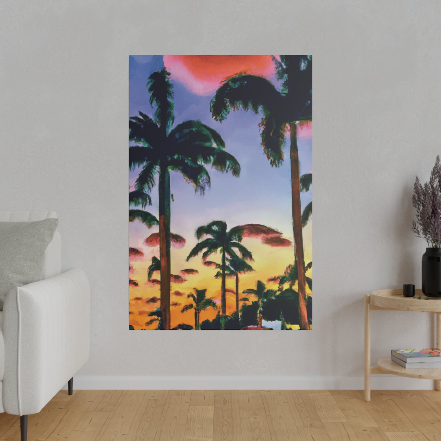 5202J - Miami Beach Sunset Painting Print | Miami | Beach | Sunset | Poster | Home Decor | Wall Art | Canvas