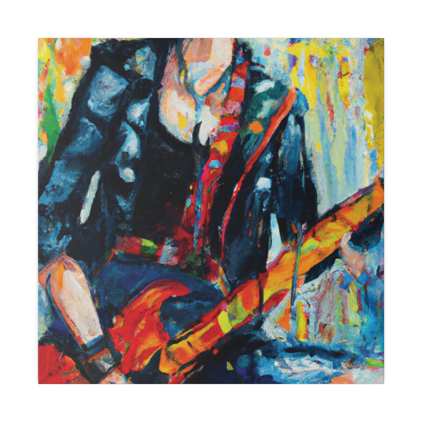 4573T - Rockstar Oil Painting Style Print | Poster | Home Decor | Wall Art | Music Art | Canvas