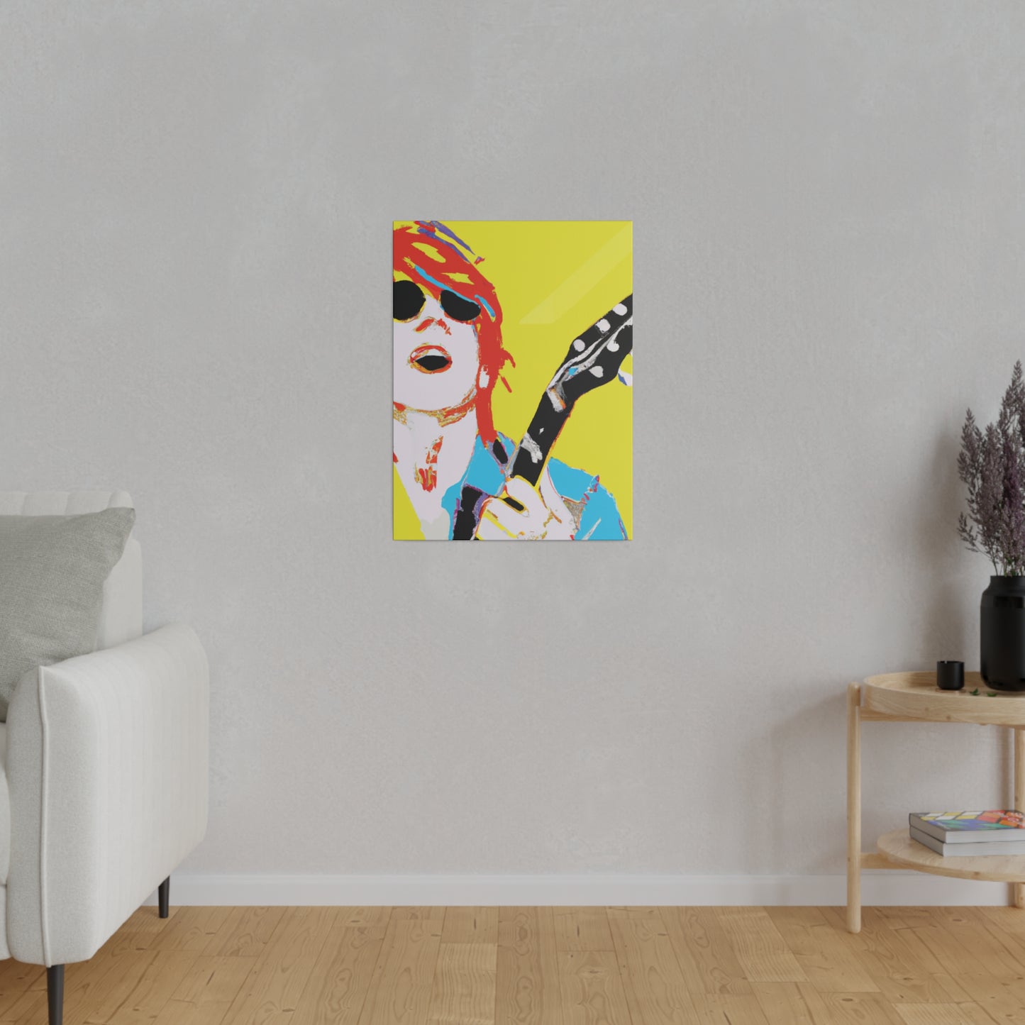 846Q - Rockstar Painting Print | Face | Abstract | Poster | Home Decor | Wall Art | Music Art | Canvas