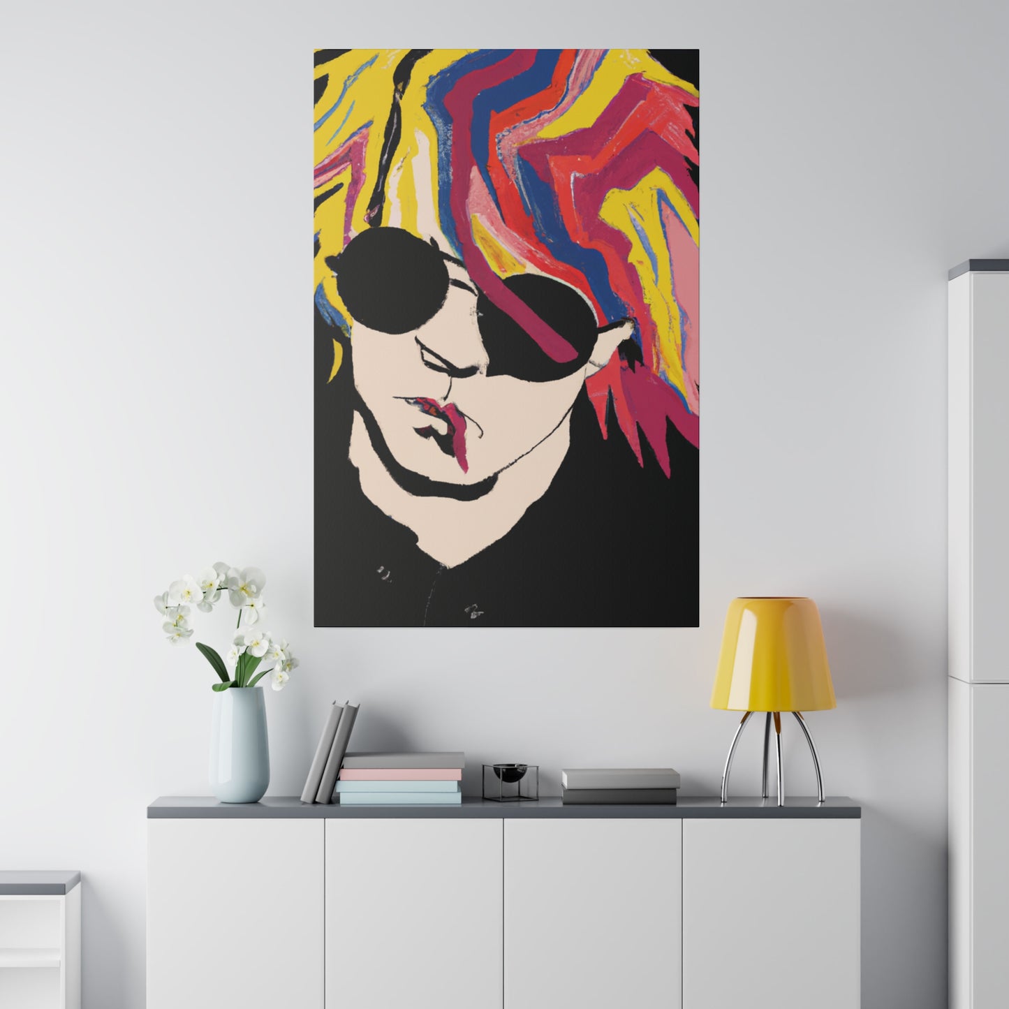 4112A - Rockstar Painting Print | Face | Abstract | Poster | Home Decor | Wall Art | Music Art | Canvas