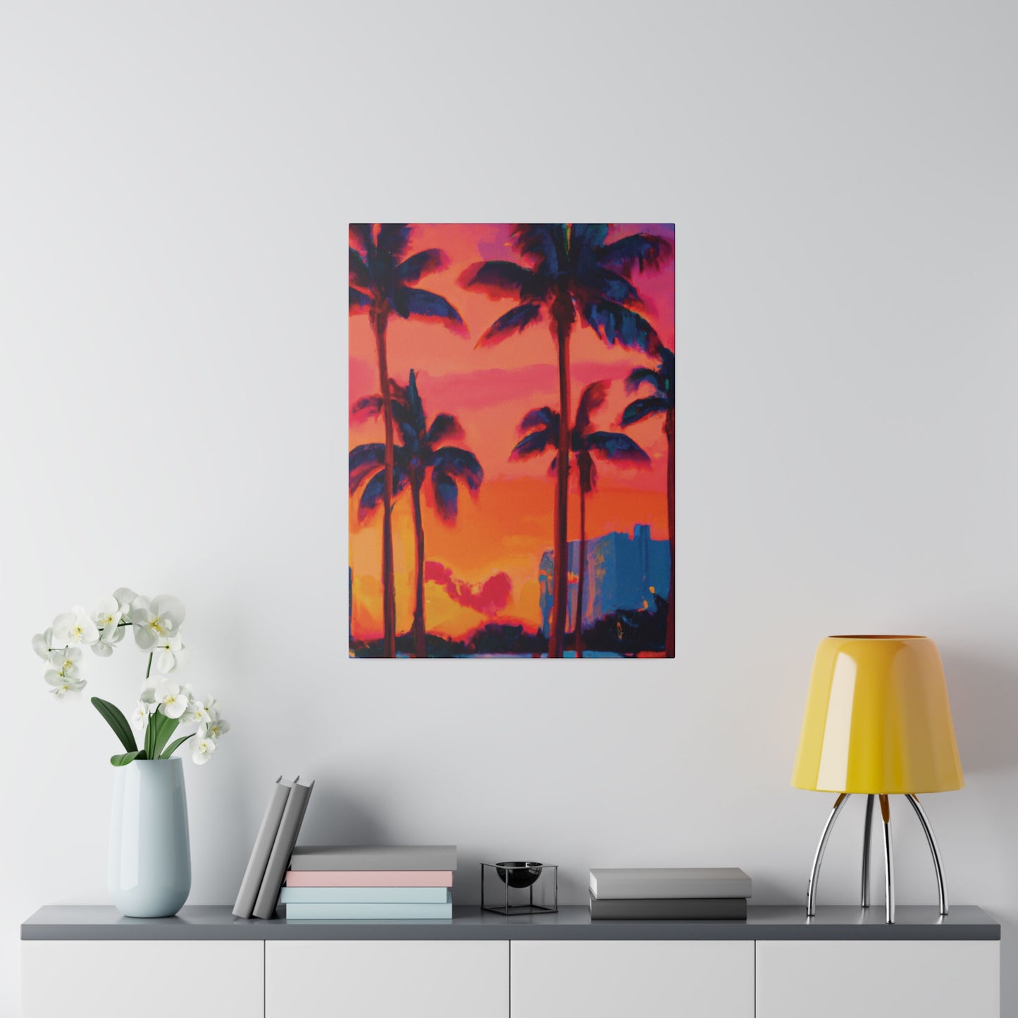 4456Y - Miami Beach Sunset Painting Print | Miami | Beach | Sunset | Poster | Home Decor | Wall Art | Canvas