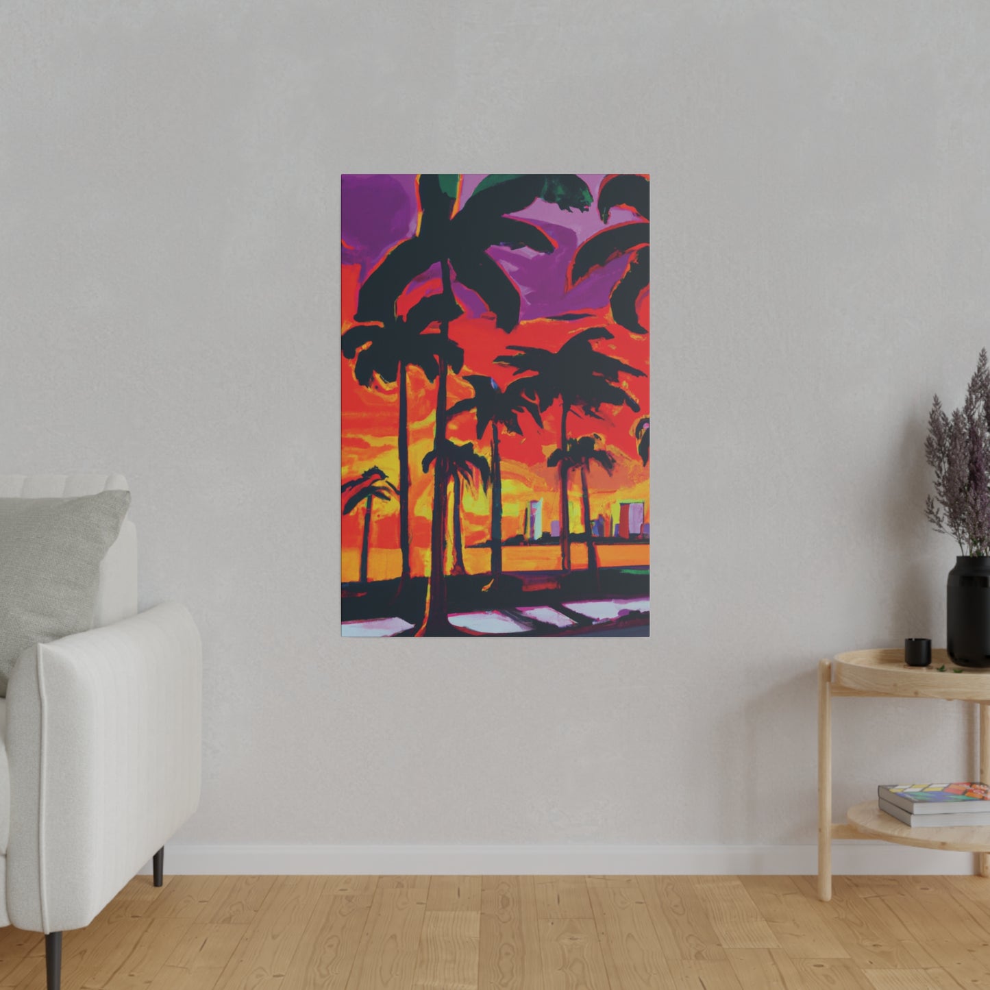 3128K - Miami Beach Sunset Painting Print | Miami | Beach | Sunset | Poster | Home Decor | Wall Art | Canvas