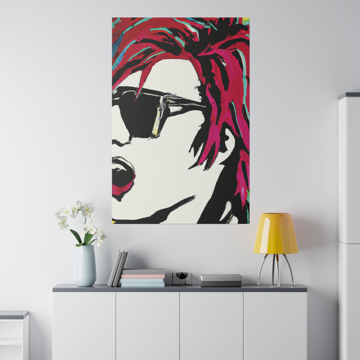 7835B - Rockstar Painting Print | Face | Abstract | Poster | Home Decor | Wall Art | Music Art | Canvas