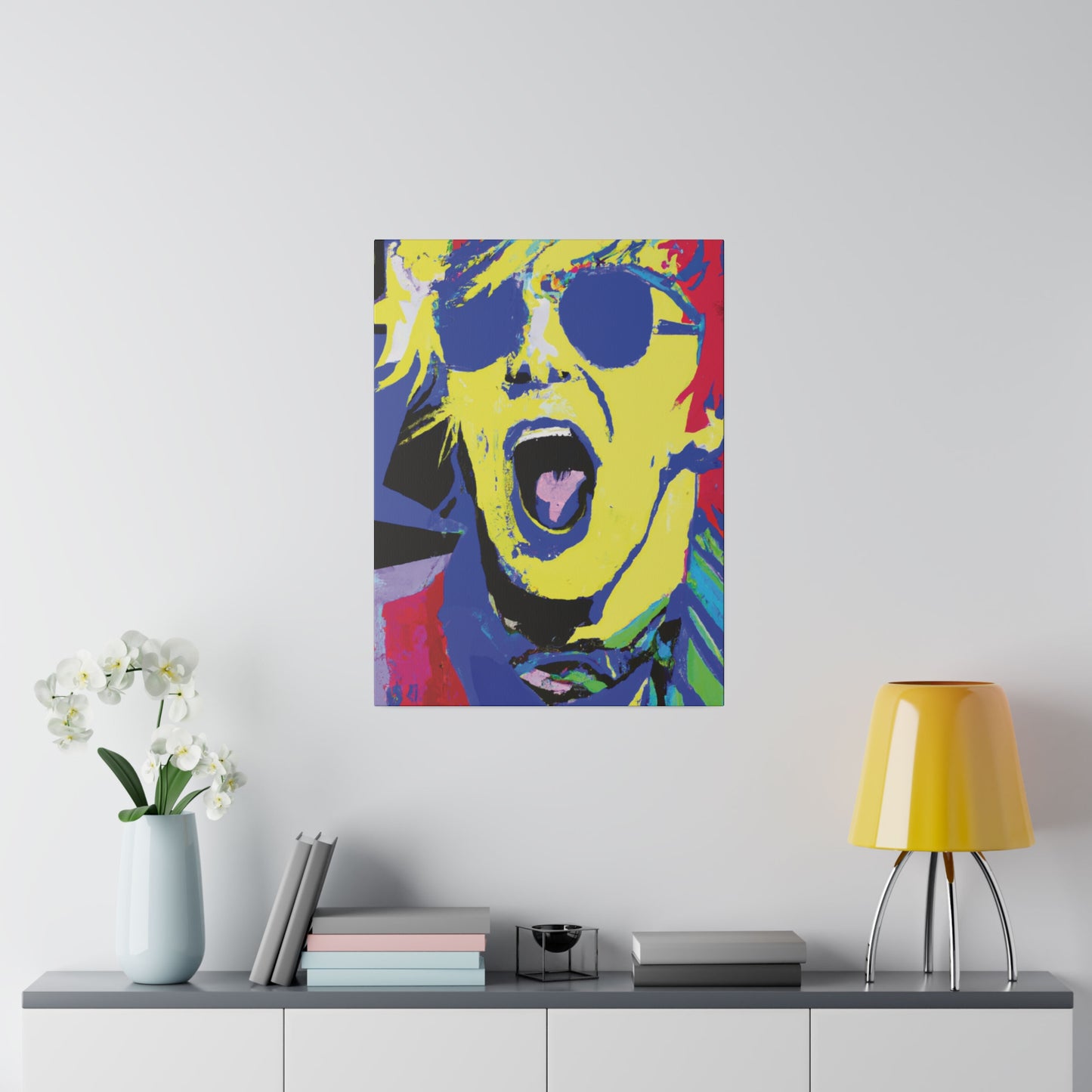 7451T - Rockstar Painting Print | Face | Abstract | Poster | Home Decor | Wall Art | Music Art | Canvas