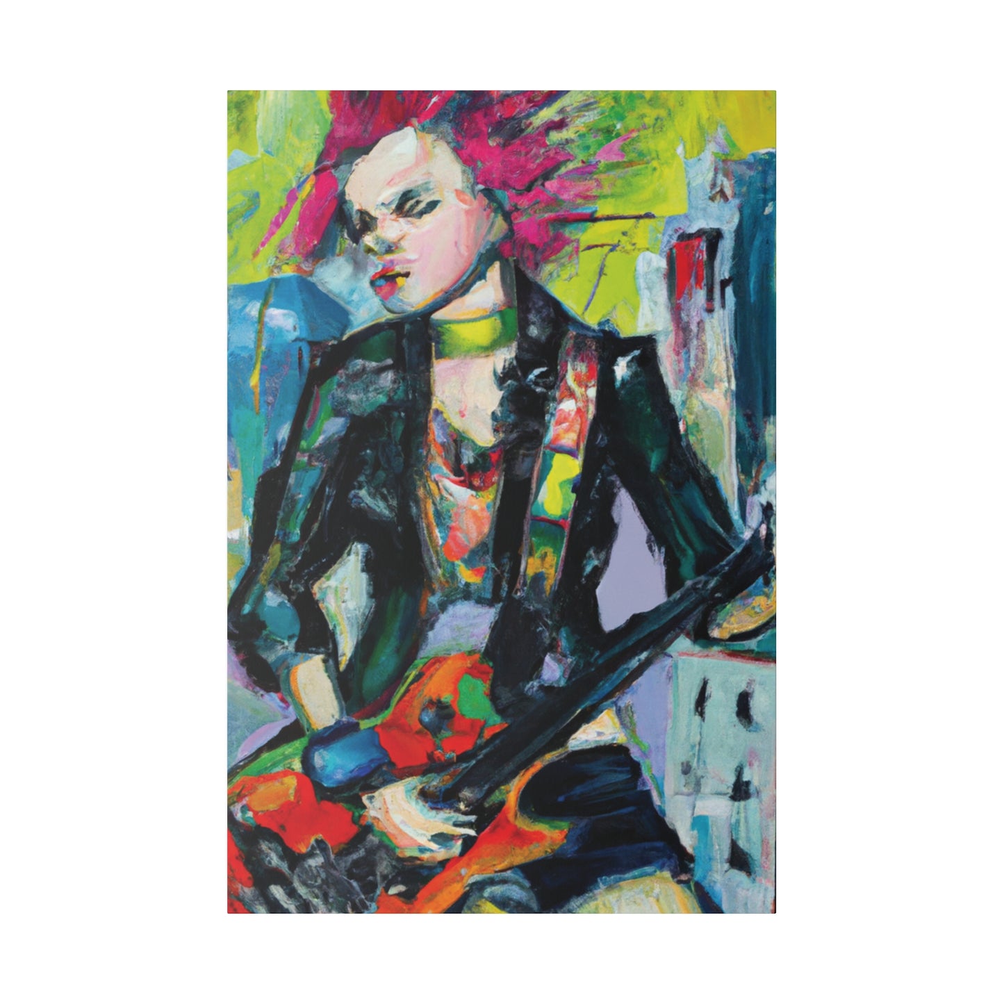 7258Y - Rockstar Oil Painting Style Print | Poster | Home Decor | Wall Art | Music Art | Canvas