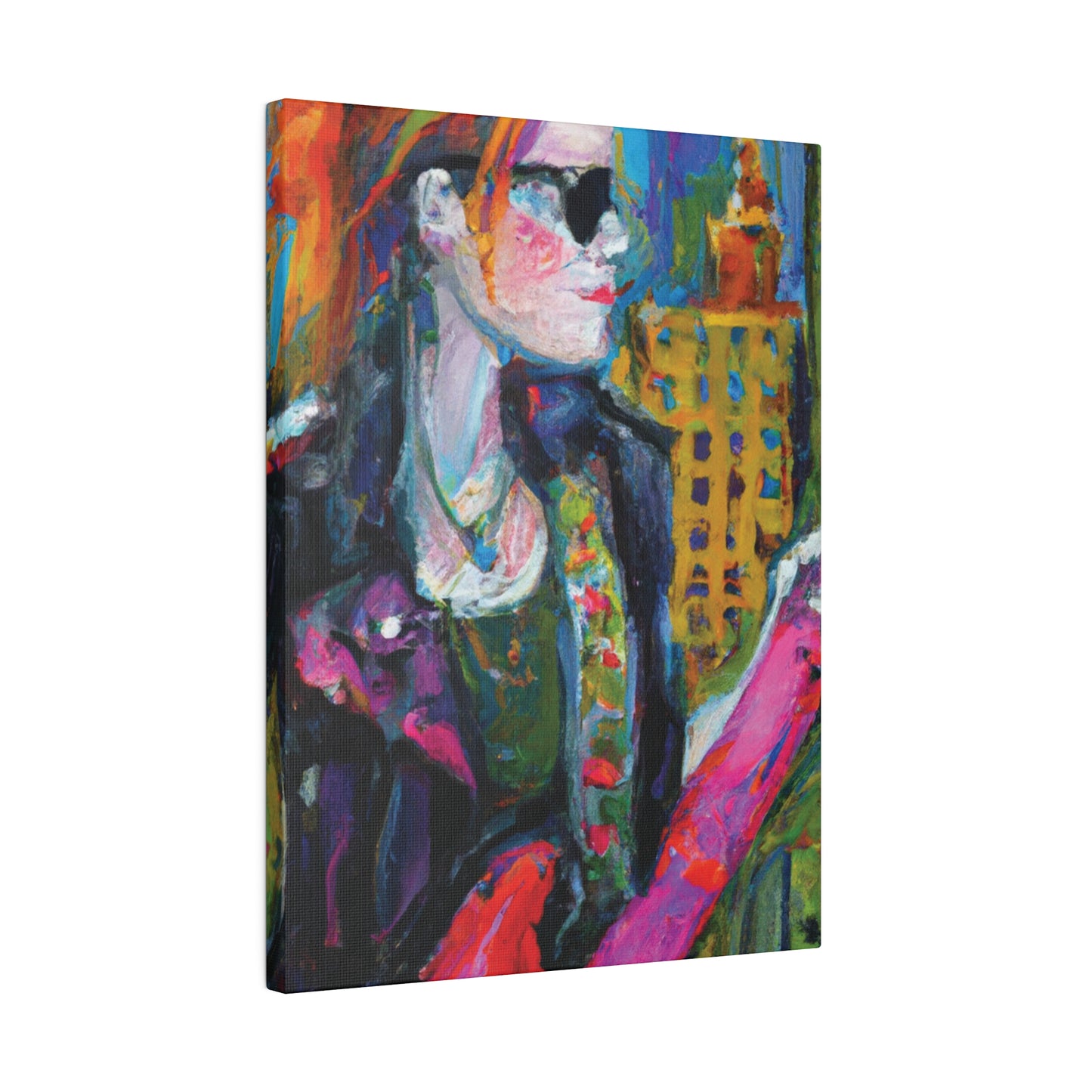 9503W - Rockstar Oil Painting Style Print | Poster | Home Decor | Wall Art | Music Art | Canvas