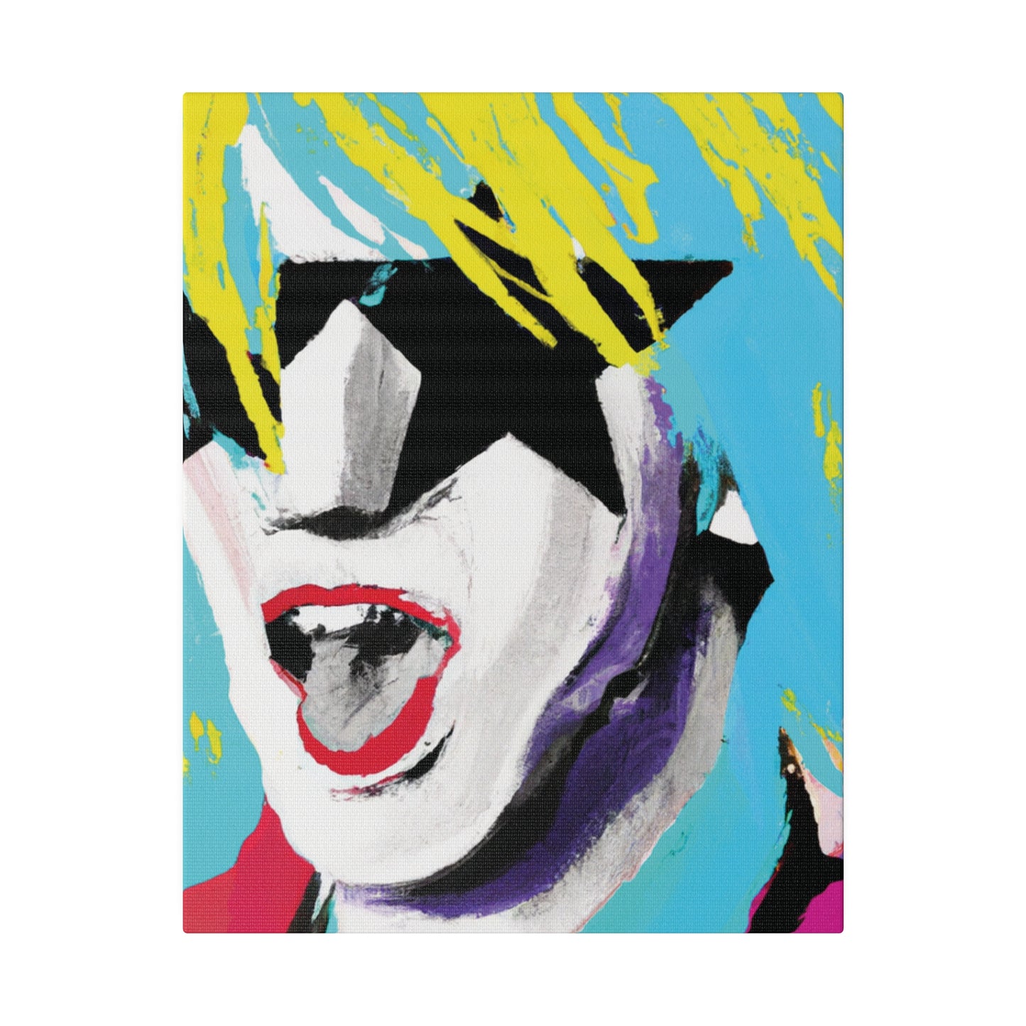 8736P - Rockstar Painting Print | Face | Abstract | Poster | Home Decor | Wall Art | Music Art | Canvas