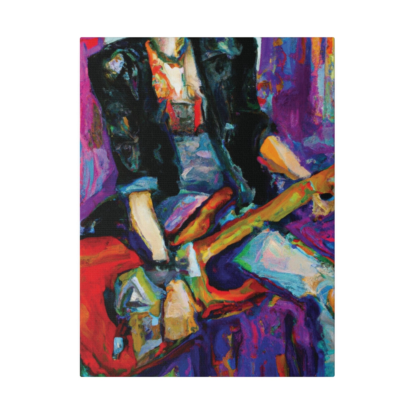 6268K - Rockstar Oil Painting Style Print | Poster | Home Decor | Wall Art | Music Art | Canvas