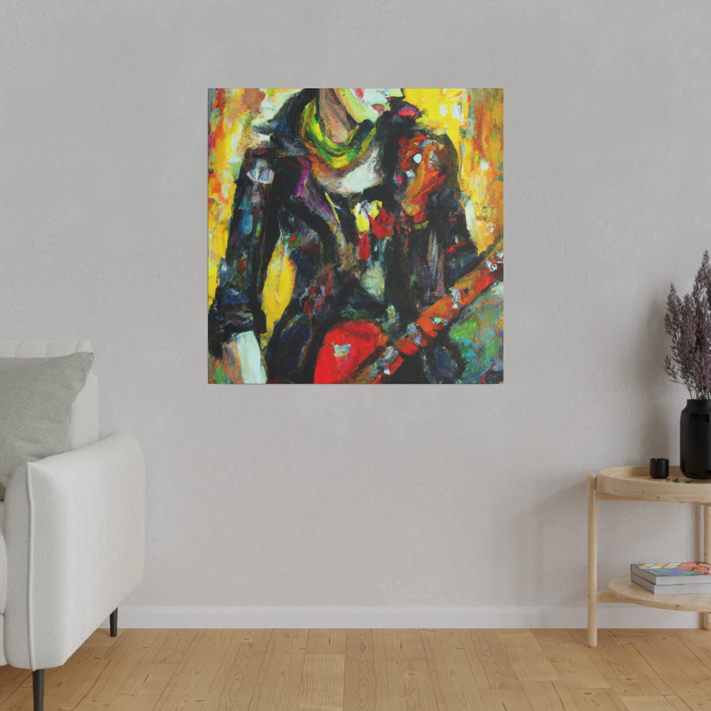 2519F - Rockstar Oil Painting Style Print | Poster | Music Art | Home Decor | Wall Art | Canvas